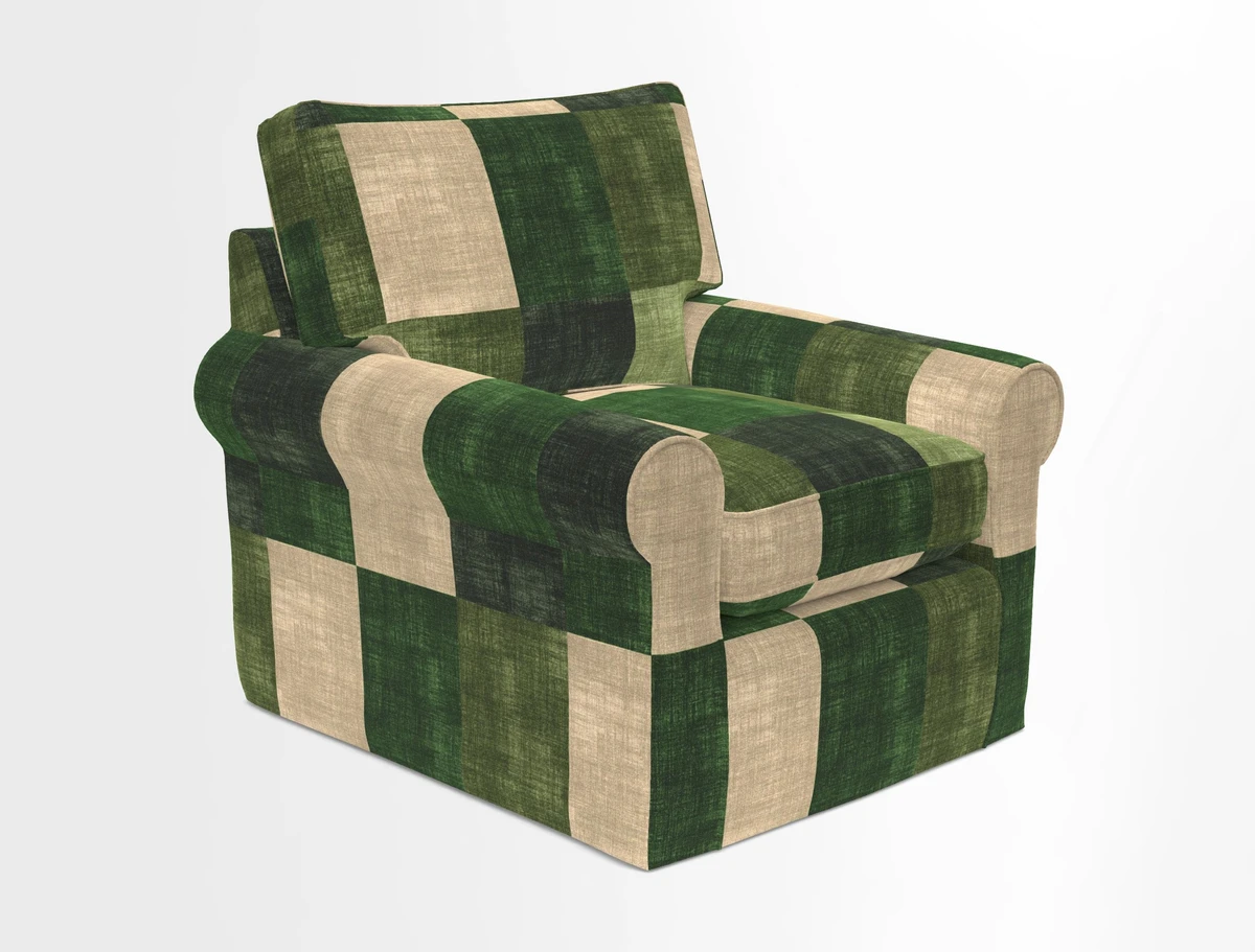 Bignor Chair in Two Tone Plain Biscuit. Loose cover option available