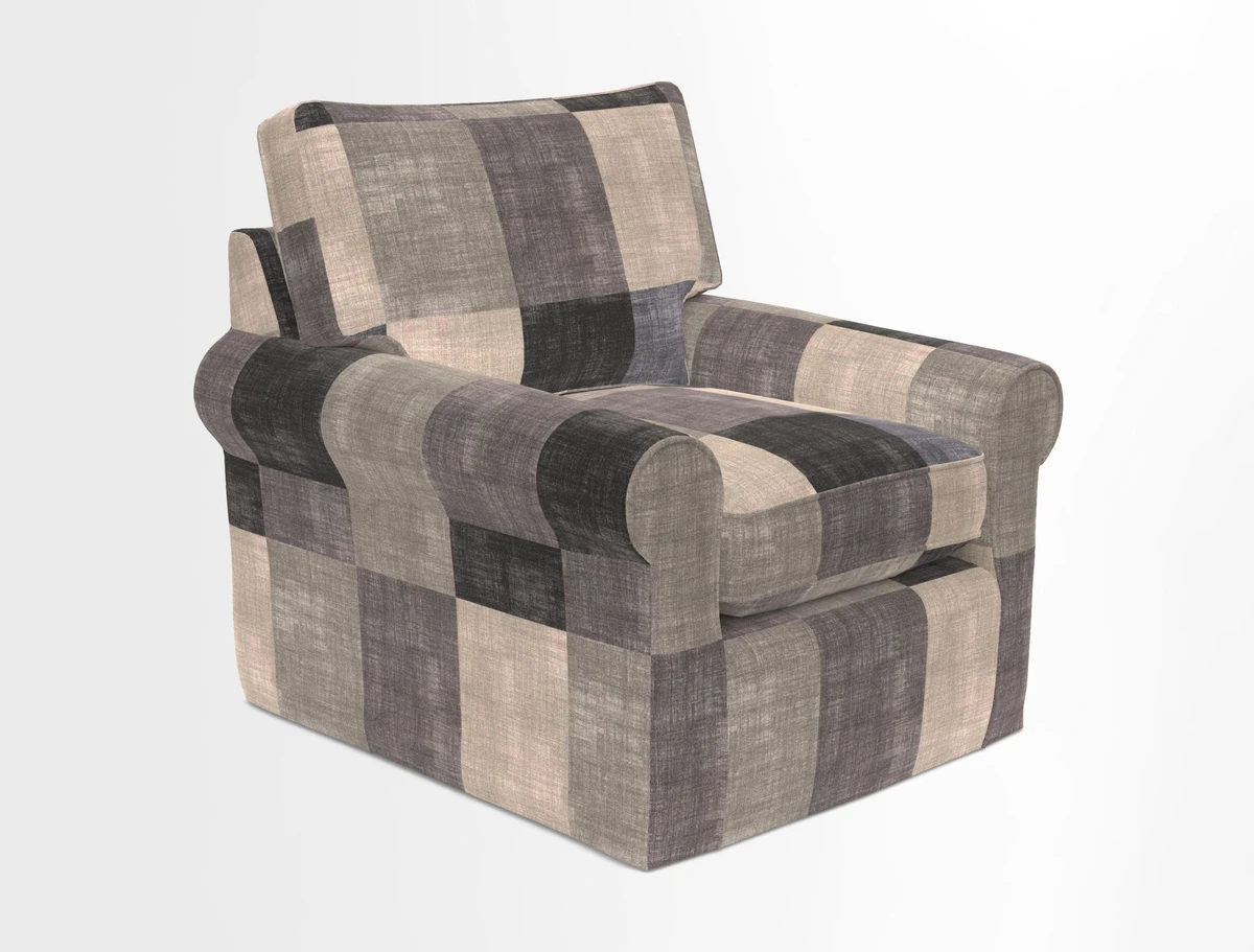 Bignor Chair in Two Tone Plain Biscuit. Loose cover option available