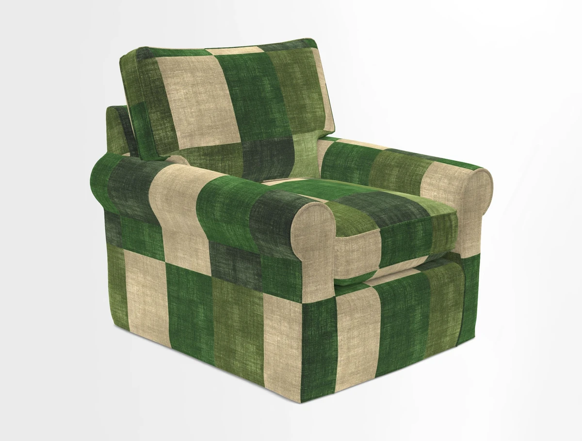Bignor Chair in Two Tone Plain Biscuit. Loose cover option available