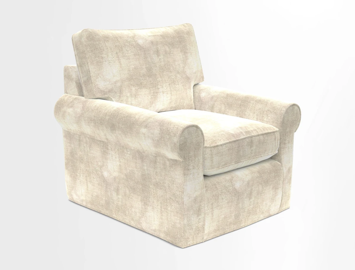 Bignor Chair in Two Tone Plain Biscuit. Loose cover option available