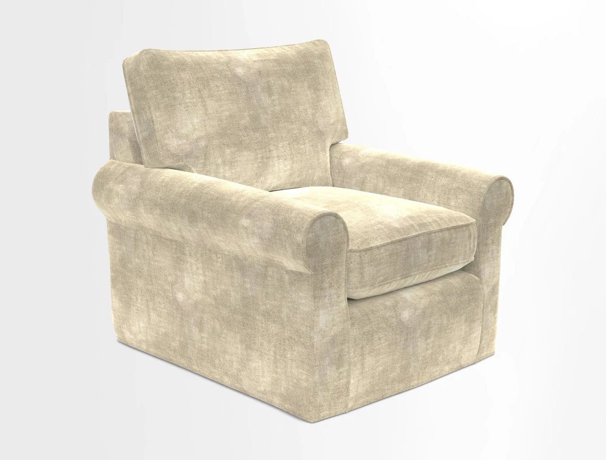 Bignor Chair in Two Tone Plain Biscuit. Loose cover option available