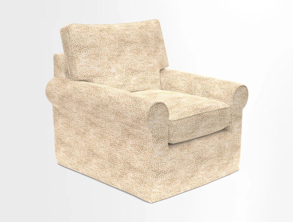 Bignor Chair in Two Tone Plain Biscuit. Loose cover option available