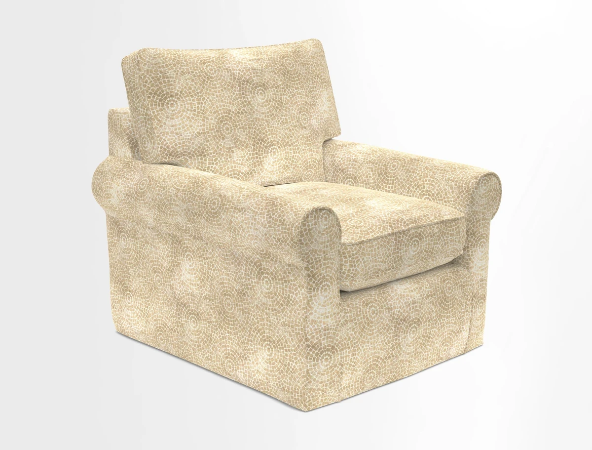 Bignor Chair in Two Tone Plain Biscuit. Loose cover option available