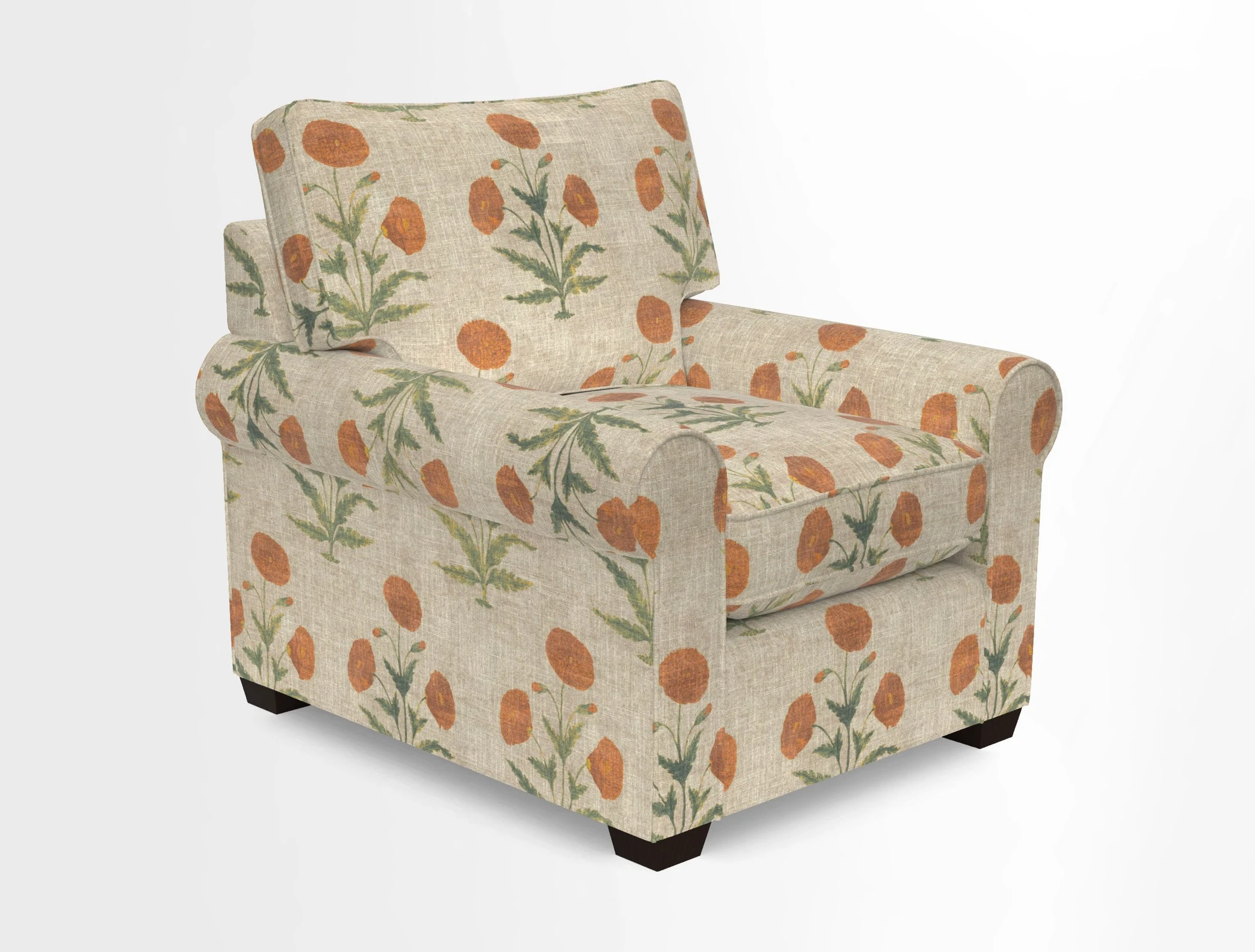Bignor Chair in Two Tone Plain Biscuit. Loose cover option available