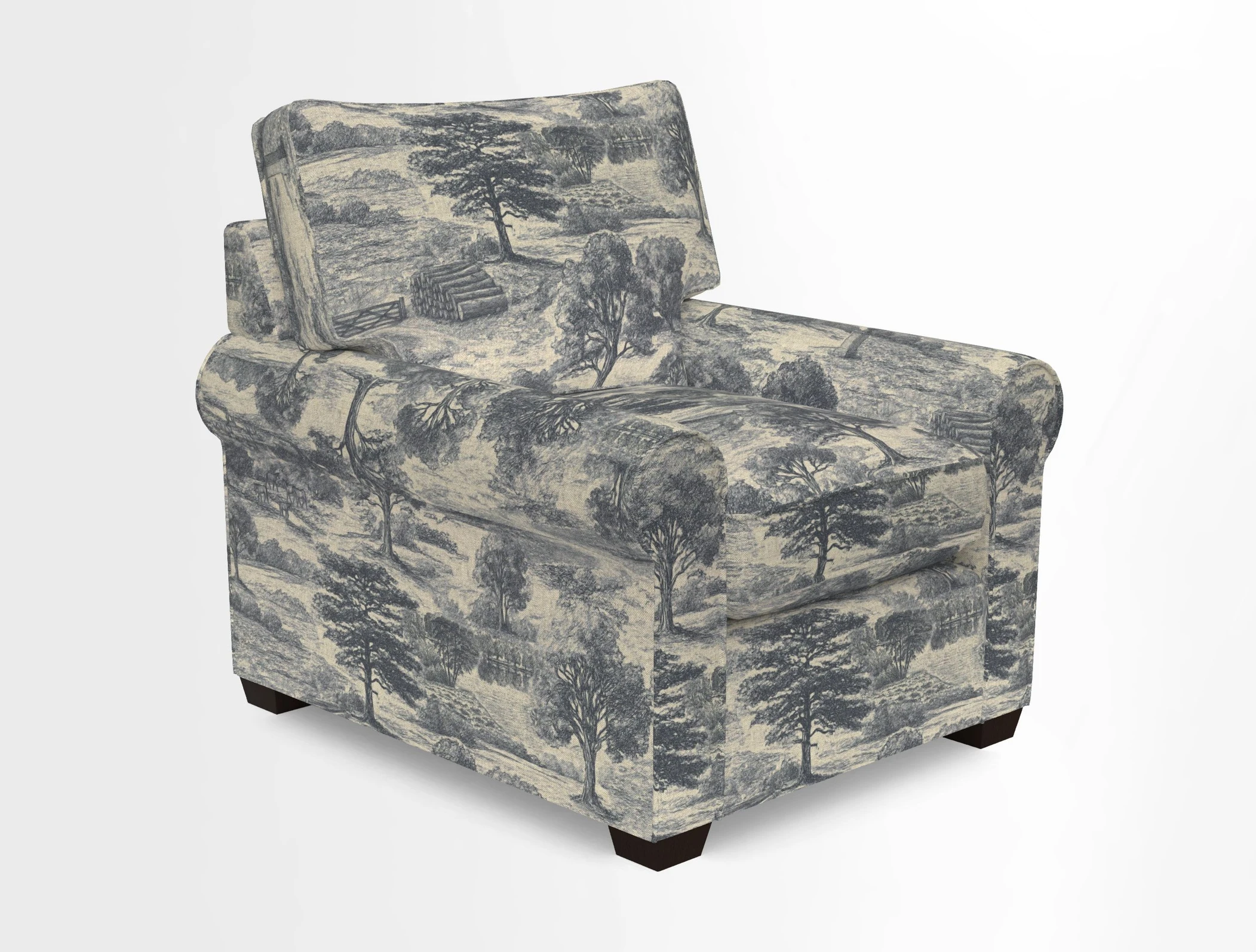 Bignor Chair in Two Tone Plain Biscuit. Loose cover option available