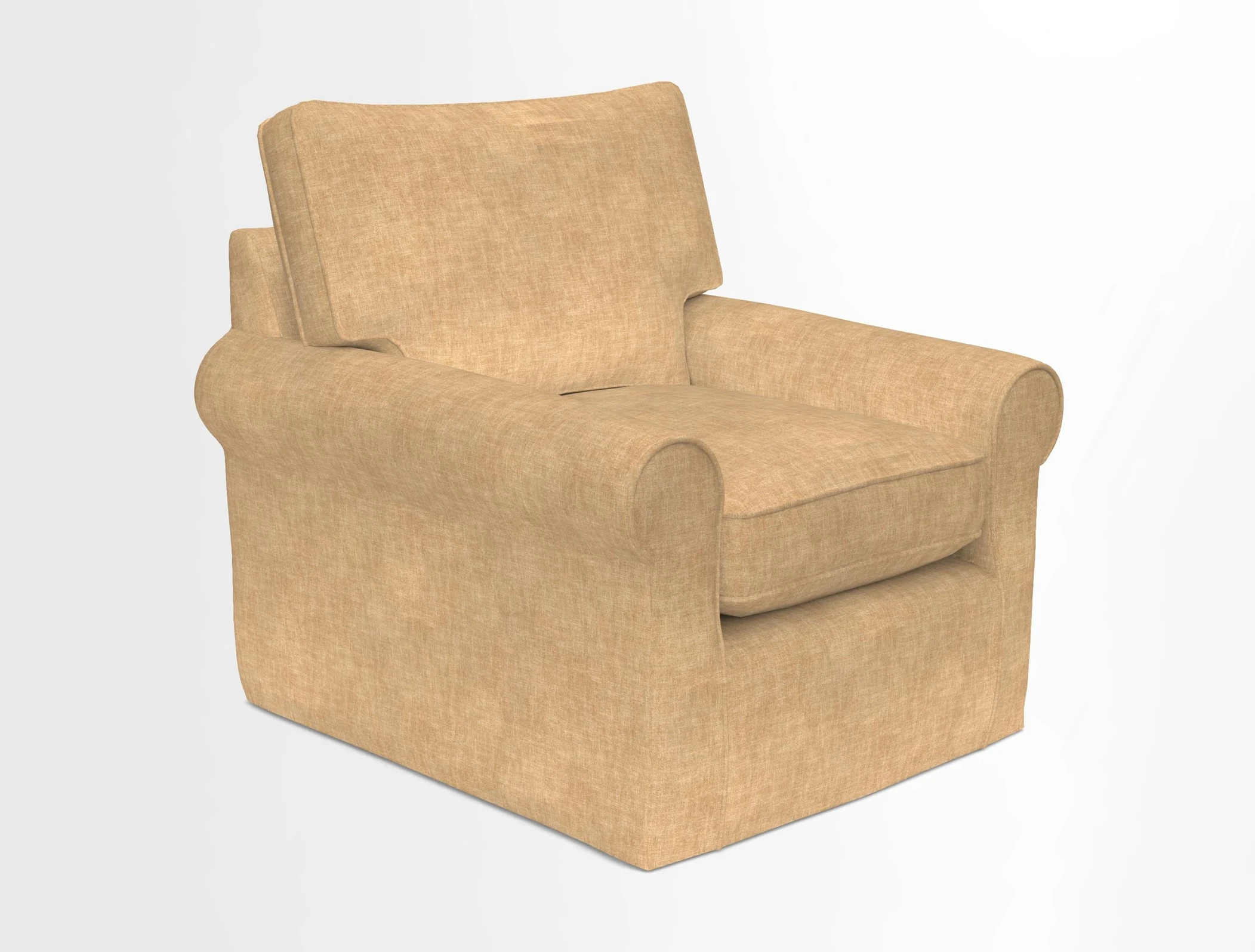 Bignor Chair in Two Tone Plain Biscuit. Loose cover option available