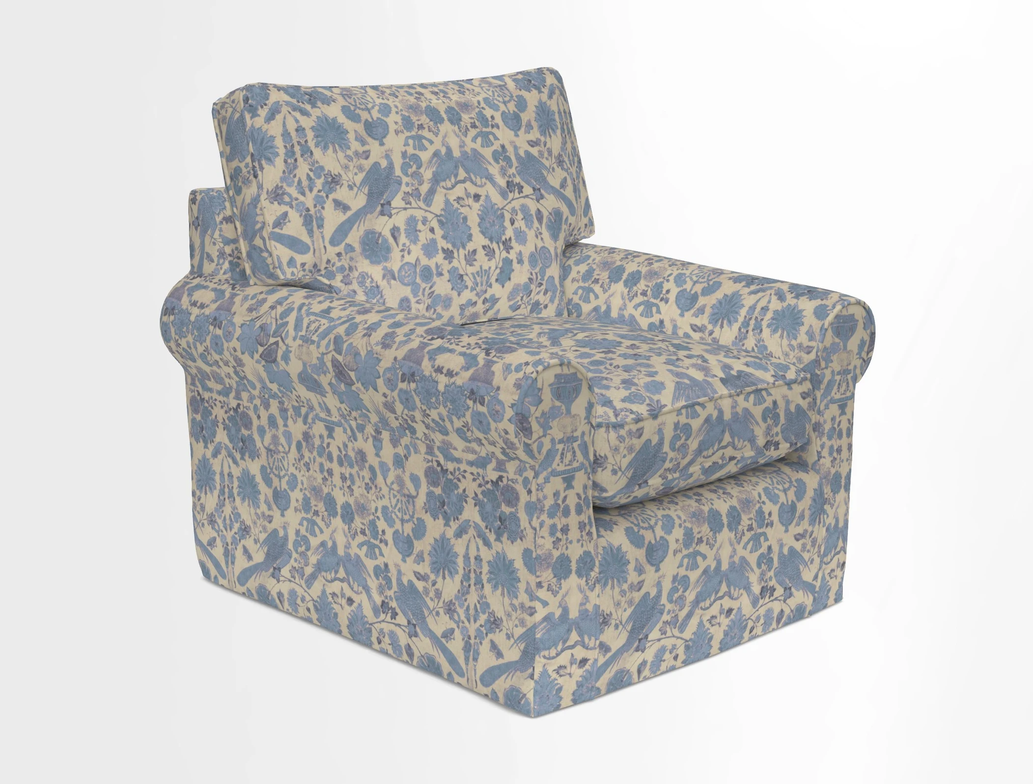 Bignor Chair in Two Tone Plain Biscuit. Loose cover option available