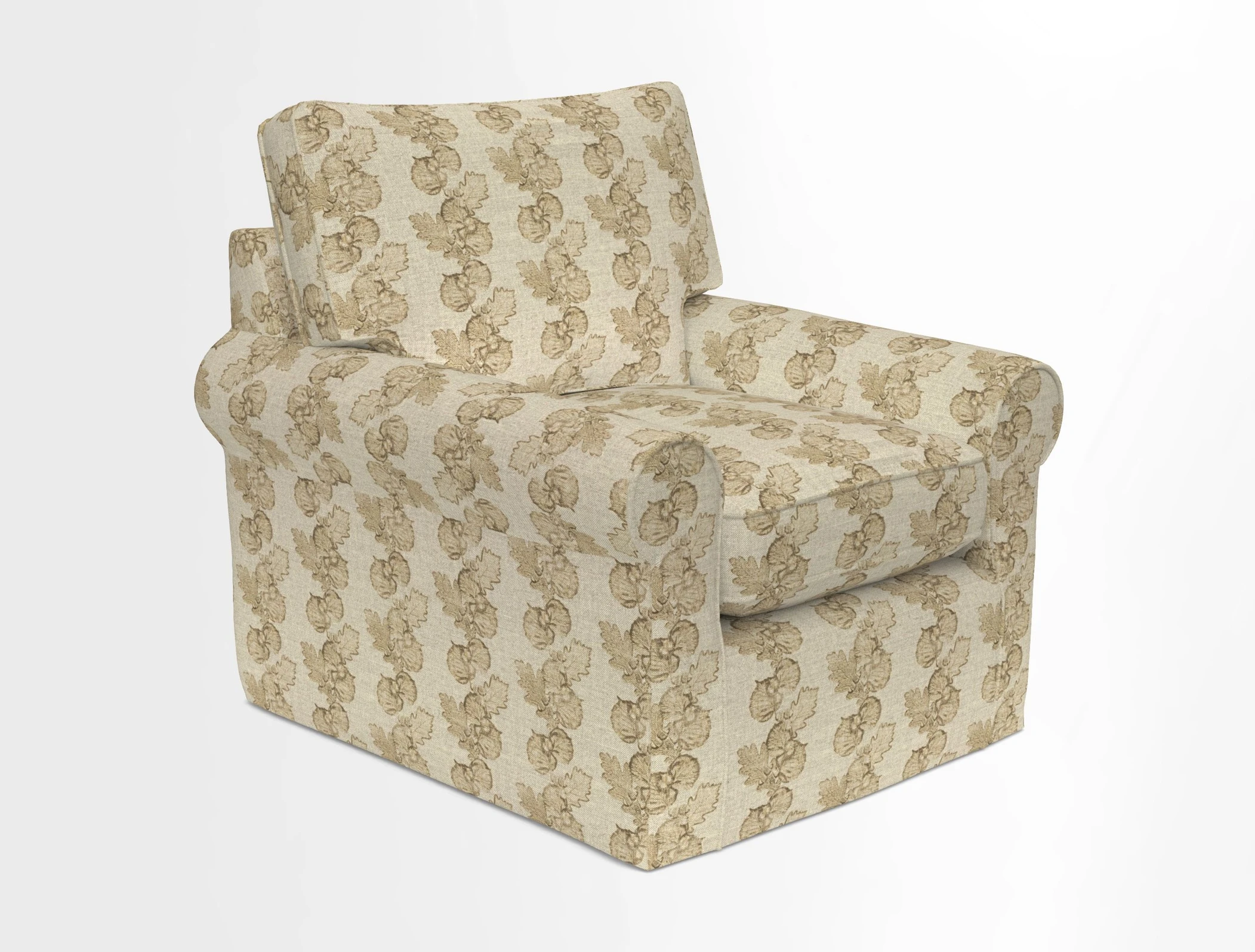 Bignor Chair in Two Tone Plain Biscuit. Loose cover option available