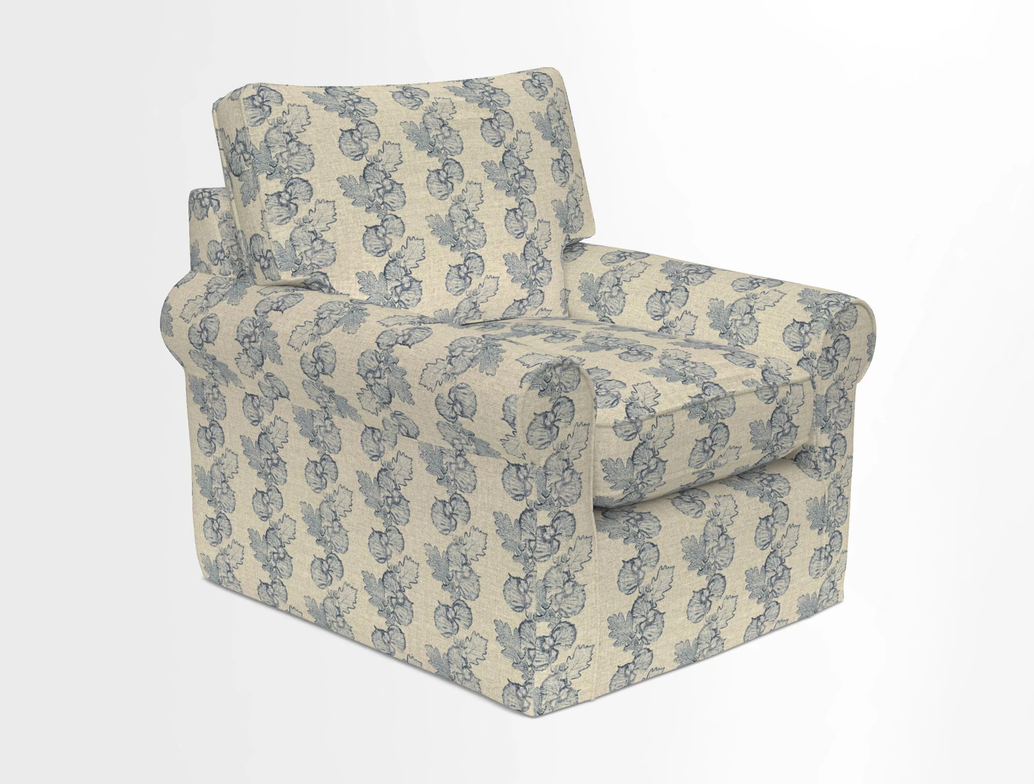 Bignor Chair in Two Tone Plain Biscuit. Loose cover option available