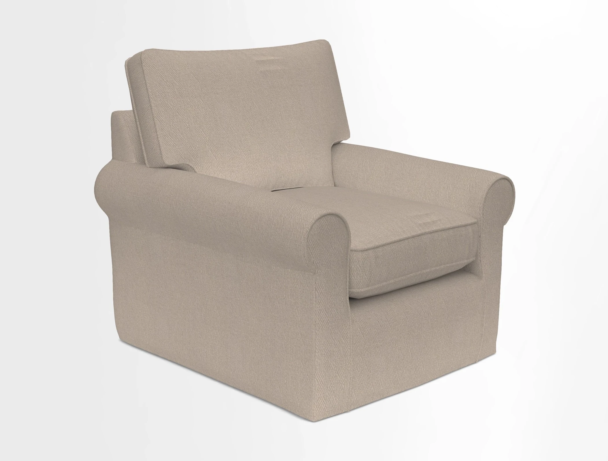 Bignor Chair in Two Tone Plain Biscuit. Loose cover option available