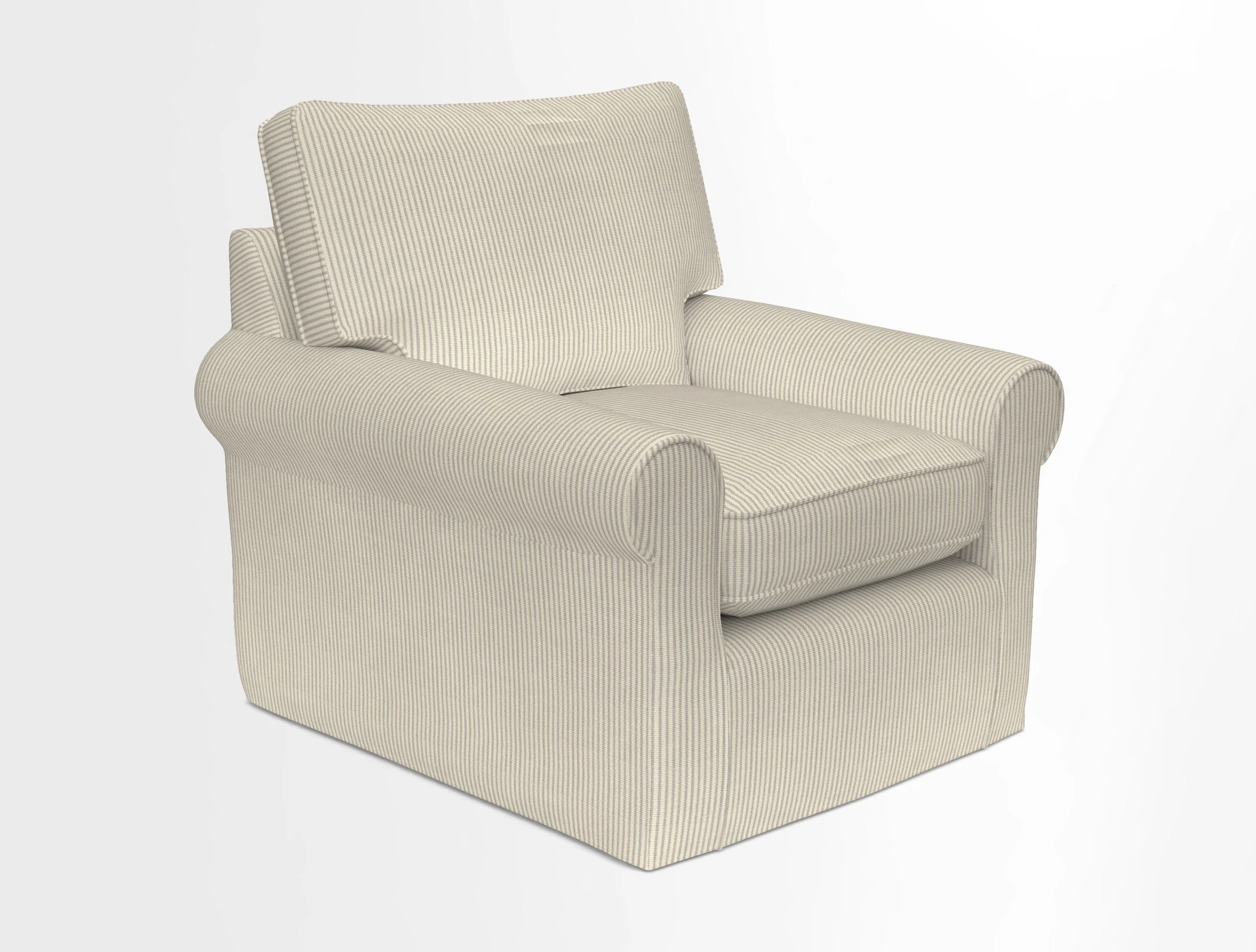 Bignor Chair in Two Tone Plain Biscuit. Loose cover option available