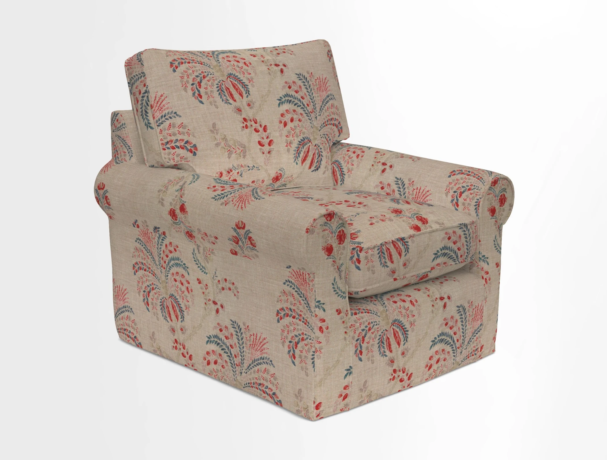 Bignor Chair in Two Tone Plain Biscuit. Loose cover option available