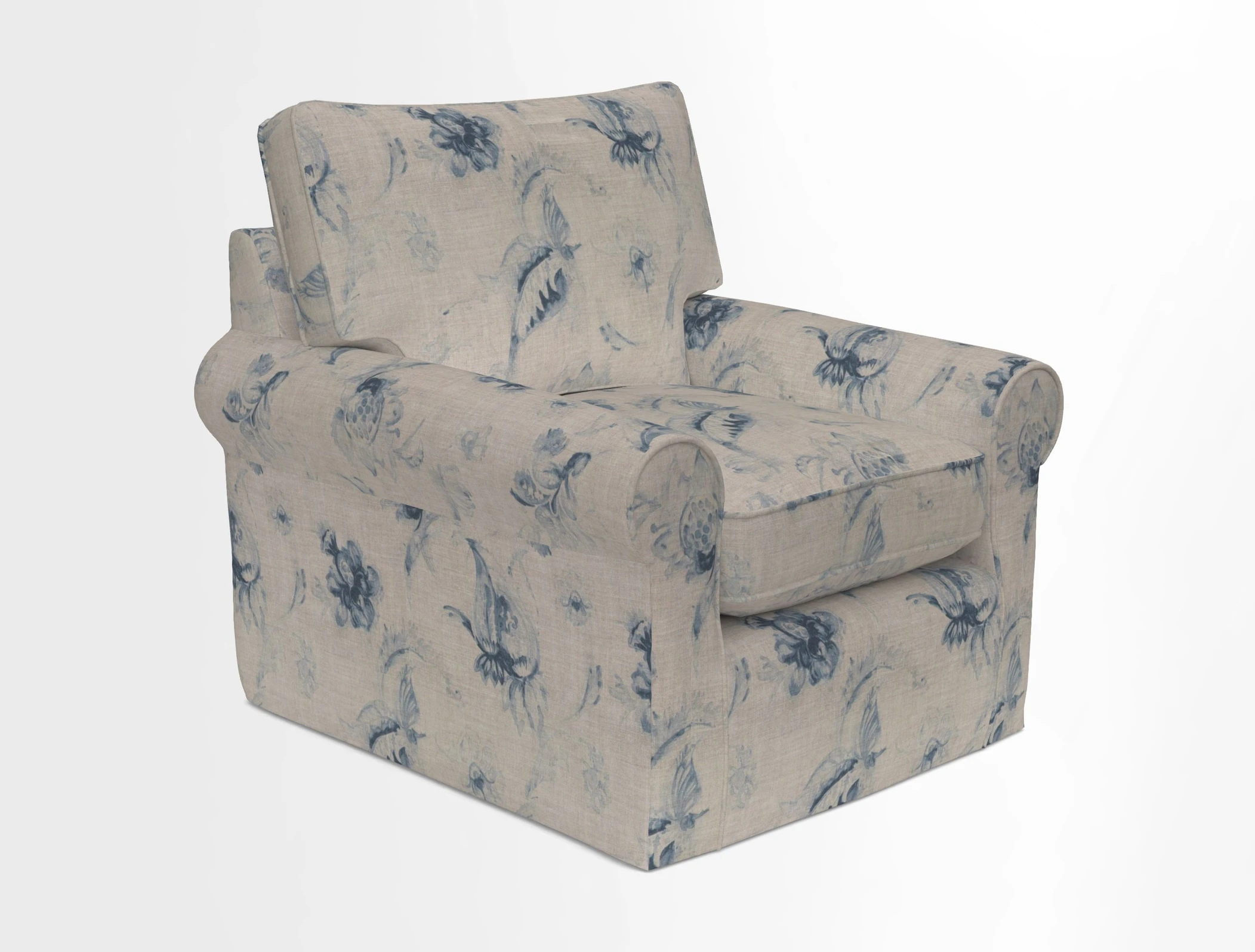 Bignor Chair in Two Tone Plain Biscuit. Loose cover option available