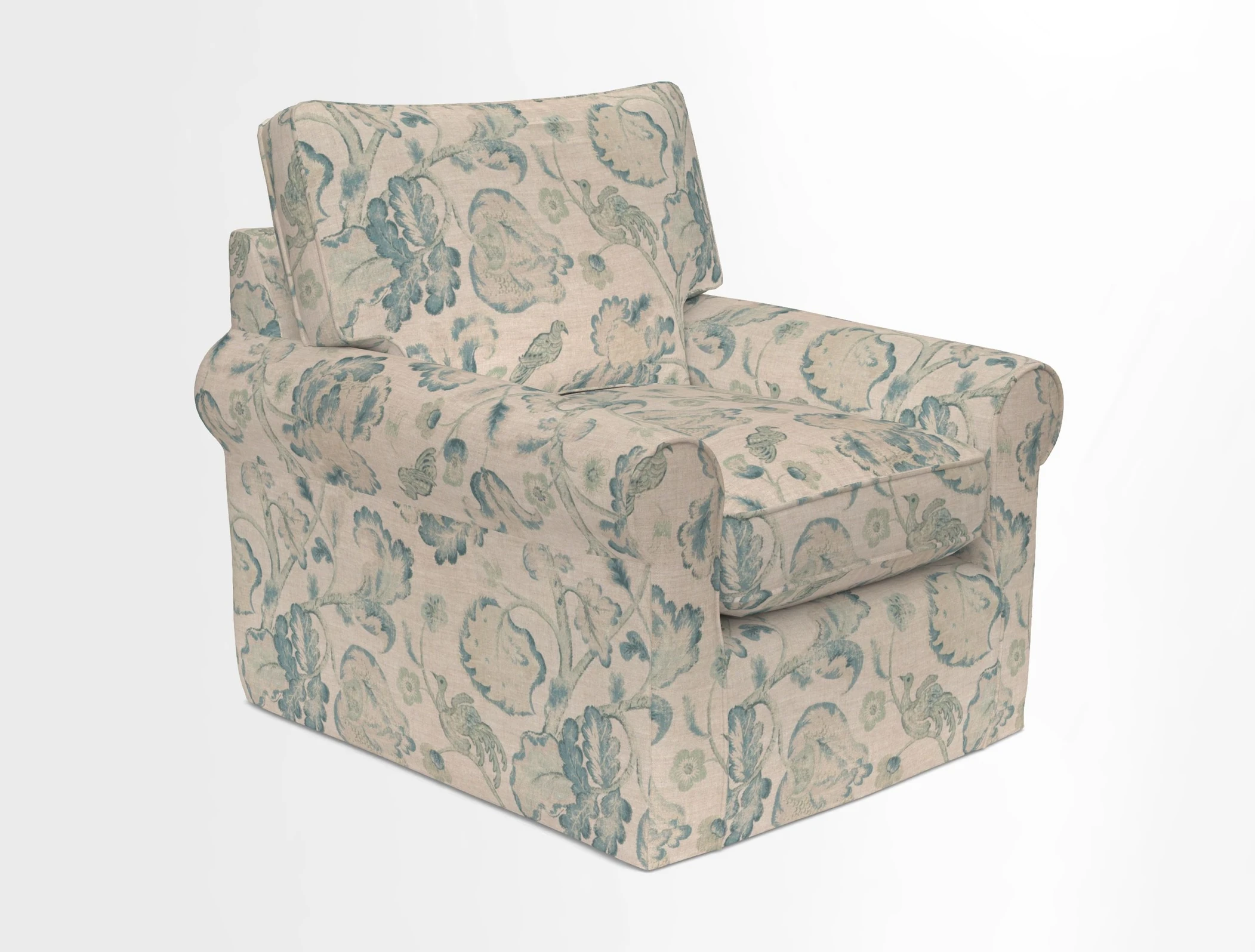 Bignor Chair in Two Tone Plain Biscuit. Loose cover option available