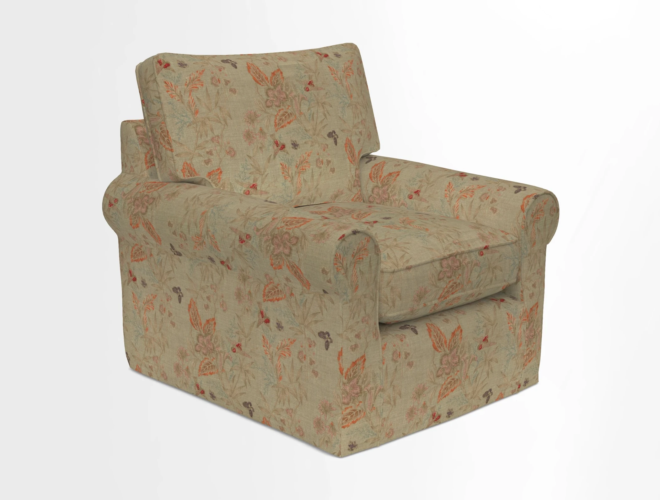 Bignor Chair in Two Tone Plain Biscuit. Loose cover option available