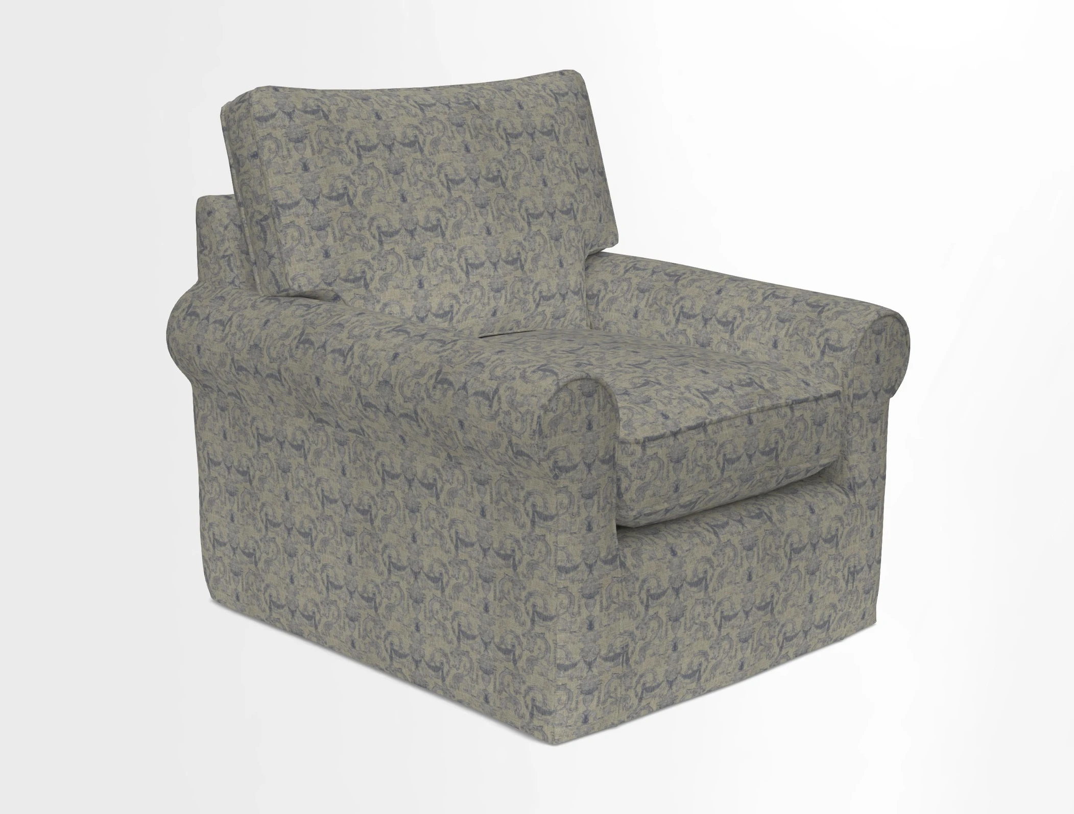 Bignor Chair in Two Tone Plain Biscuit. Loose cover option available