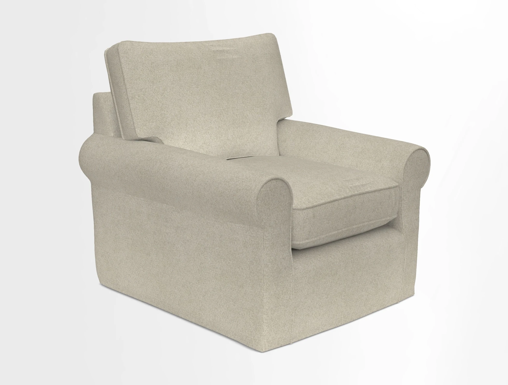 Bignor Chair in Two Tone Plain Biscuit. Loose cover option available