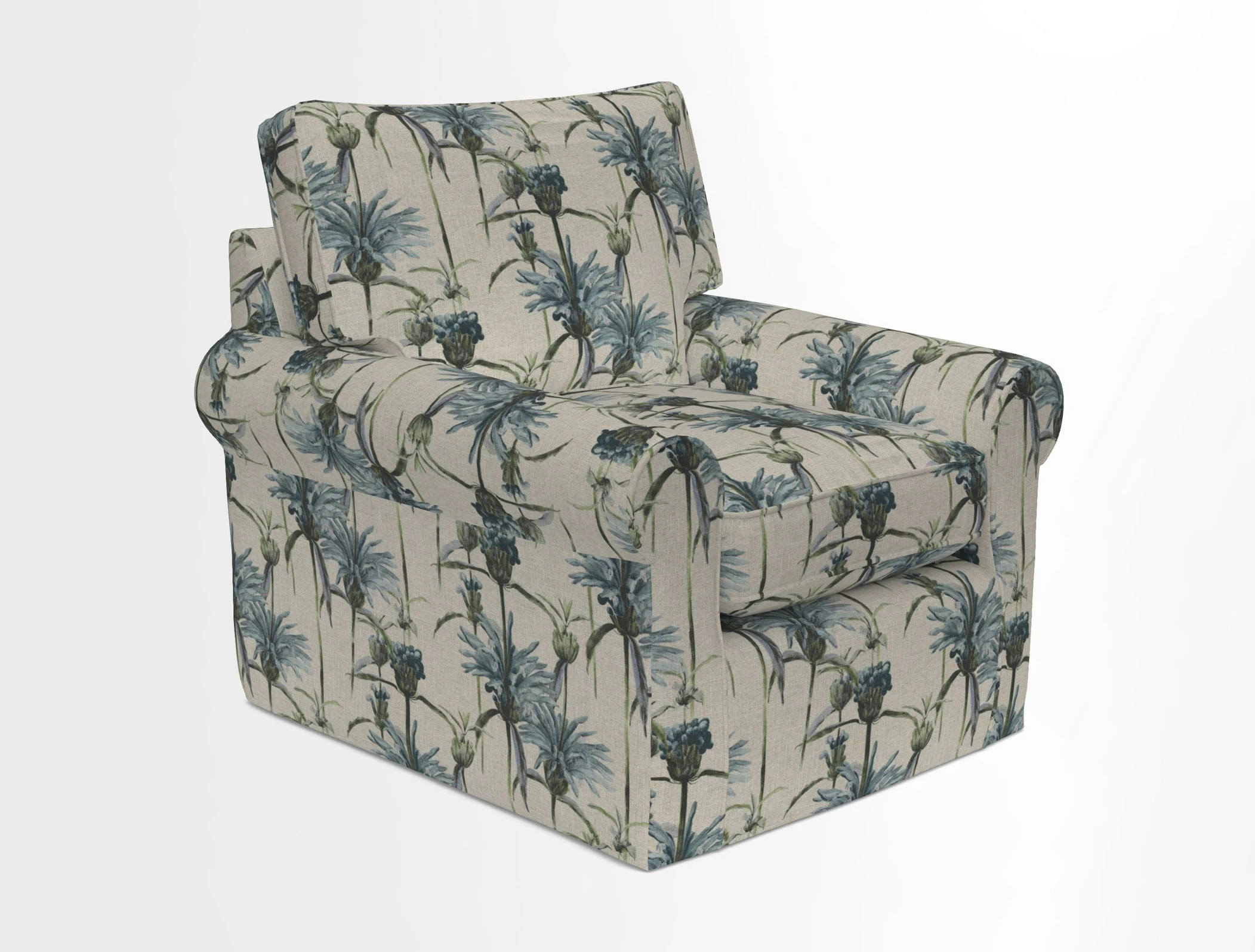 Bignor Chair in Two Tone Plain Biscuit. Loose cover option available