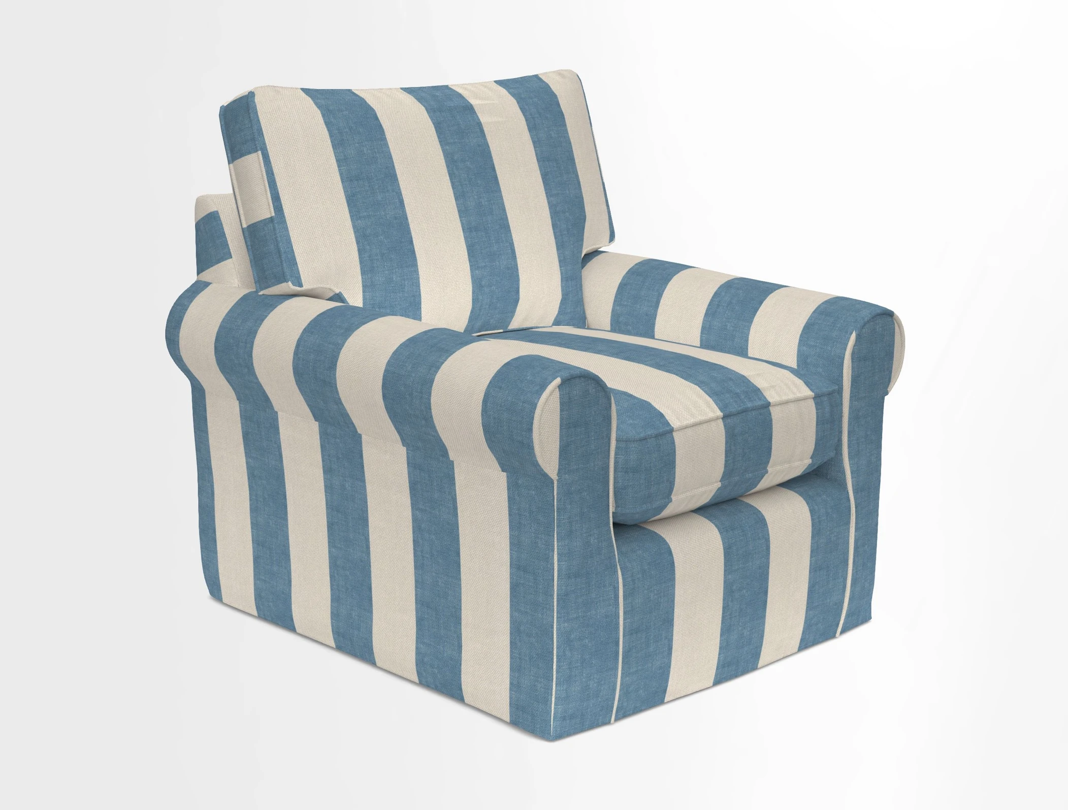 Bignor Chair in Two Tone Plain Biscuit. Loose cover option available