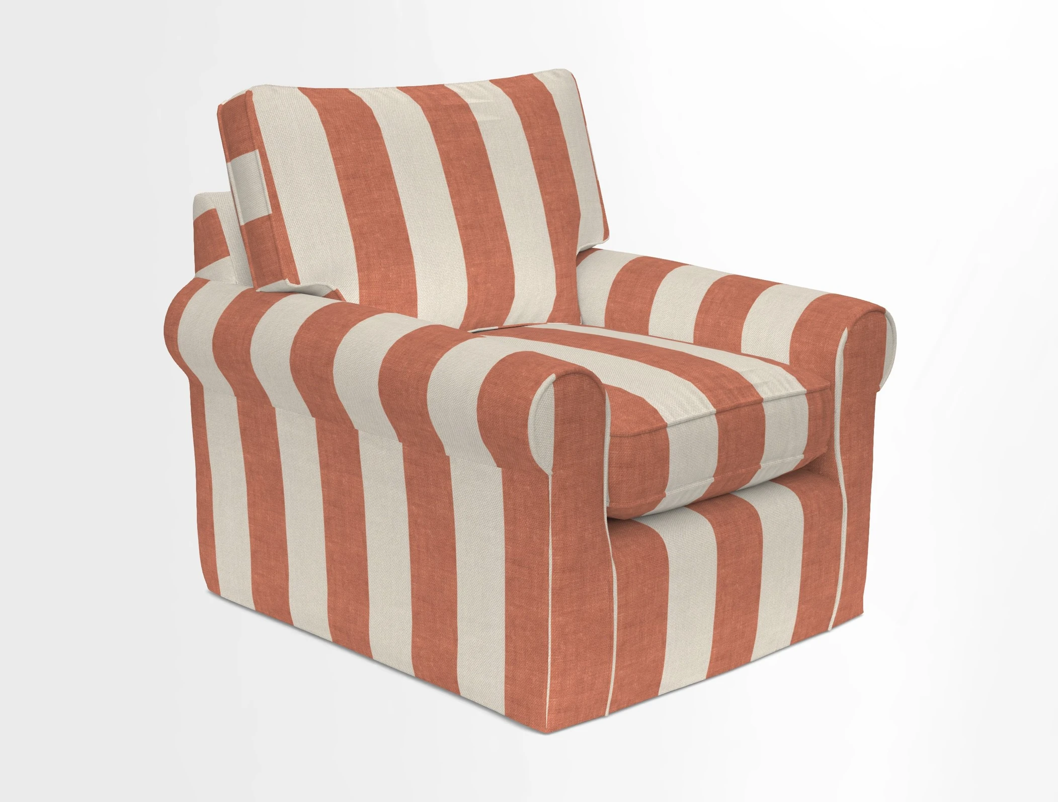 Bignor Chair in Two Tone Plain Biscuit. Loose cover option available