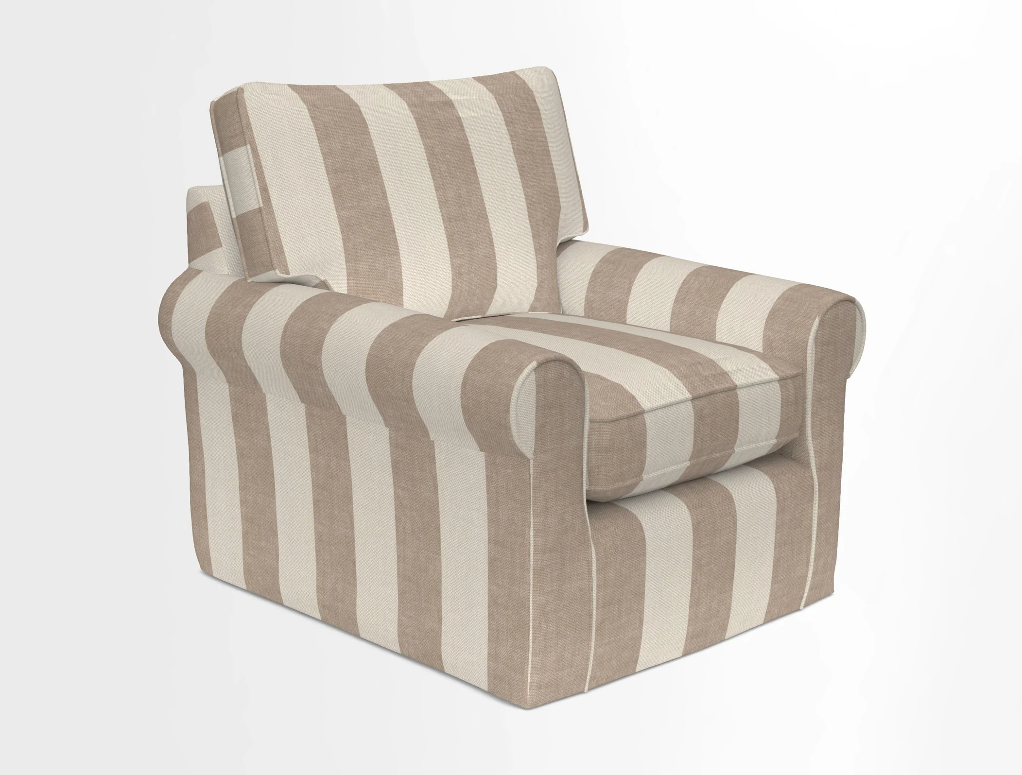 Bignor Chair in Two Tone Plain Biscuit. Loose cover option available