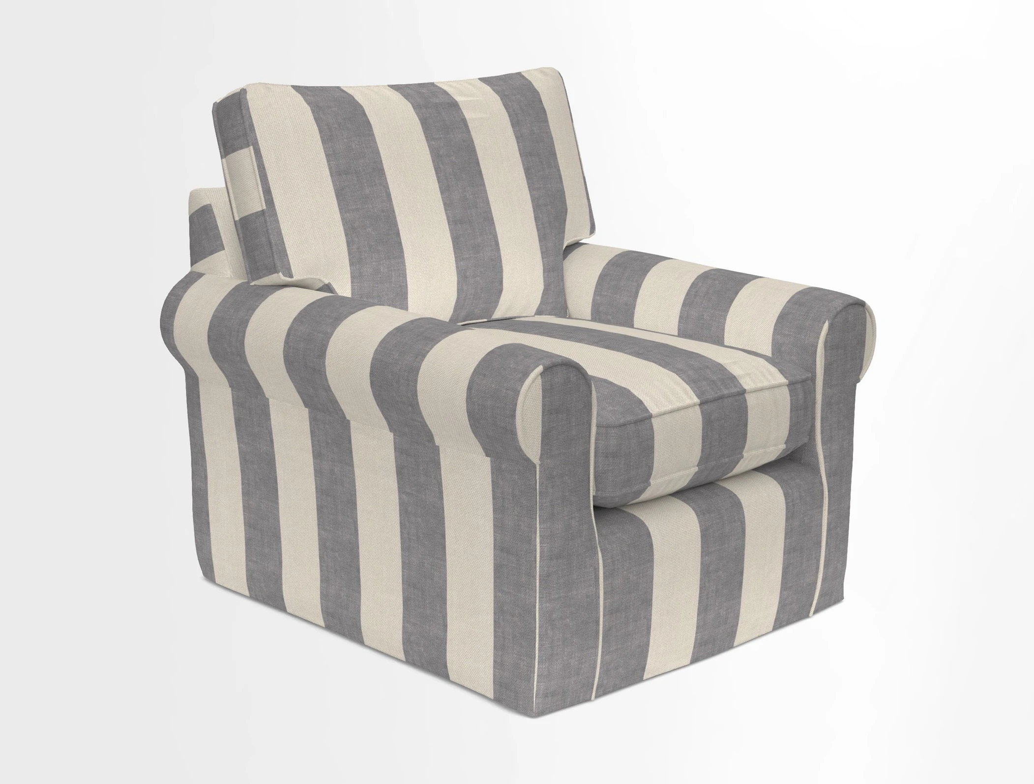 Bignor Chair in Two Tone Plain Biscuit. Loose cover option available