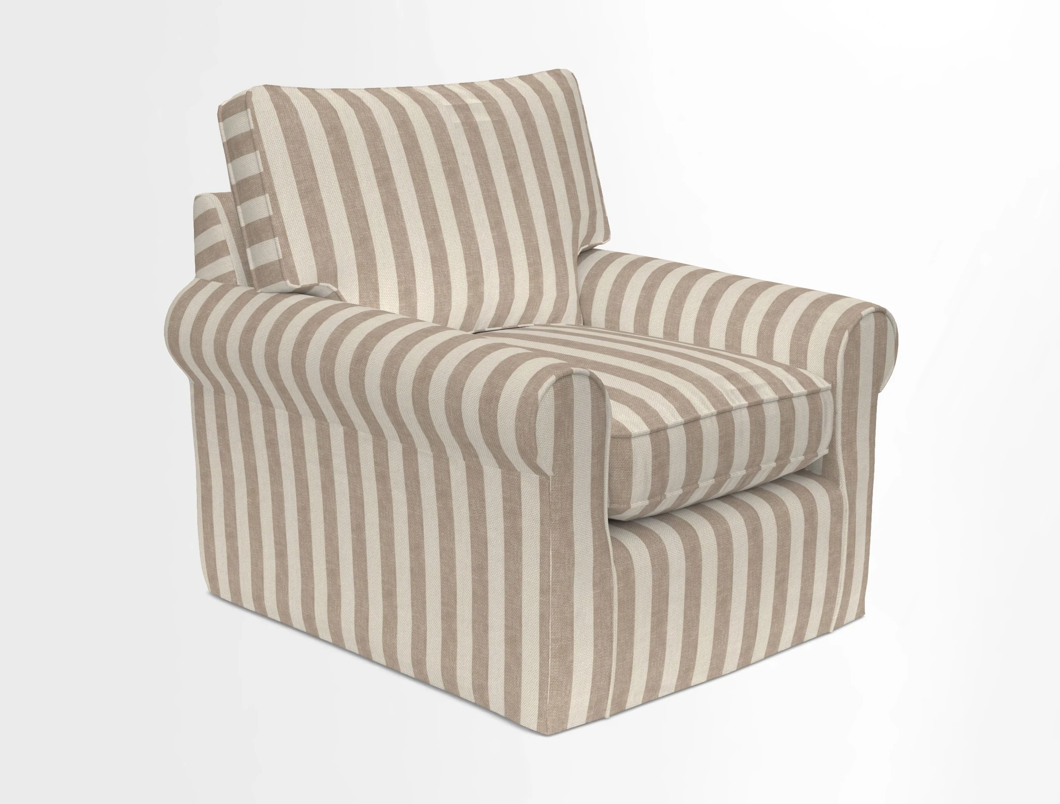 Bignor Chair in Two Tone Plain Biscuit. Loose cover option available