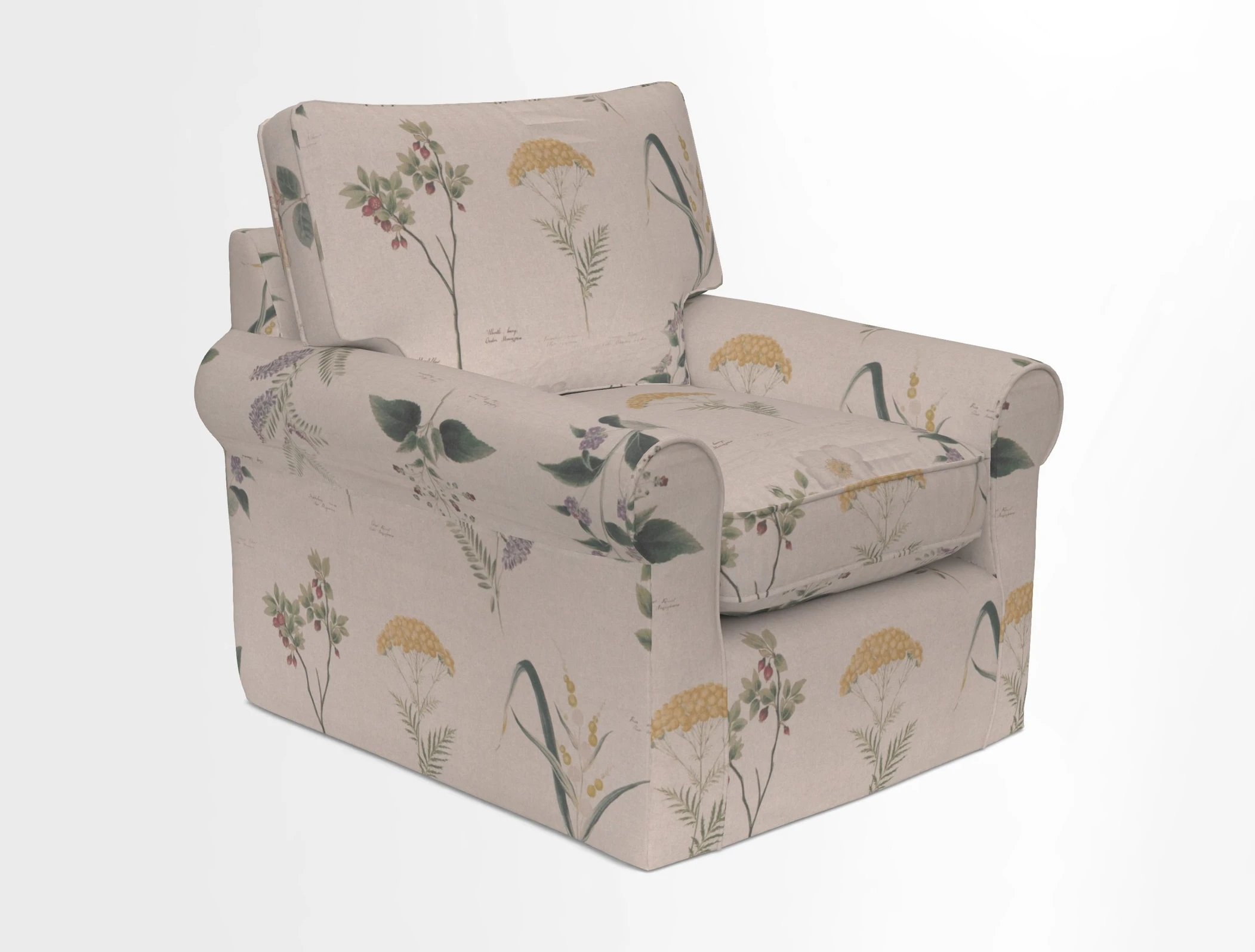 Bignor Chair in Two Tone Plain Biscuit. Loose cover option available