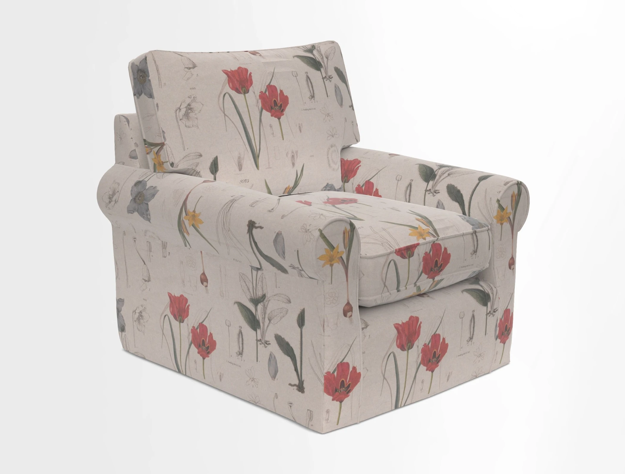 Bignor Chair in Two Tone Plain Biscuit. Loose cover option available