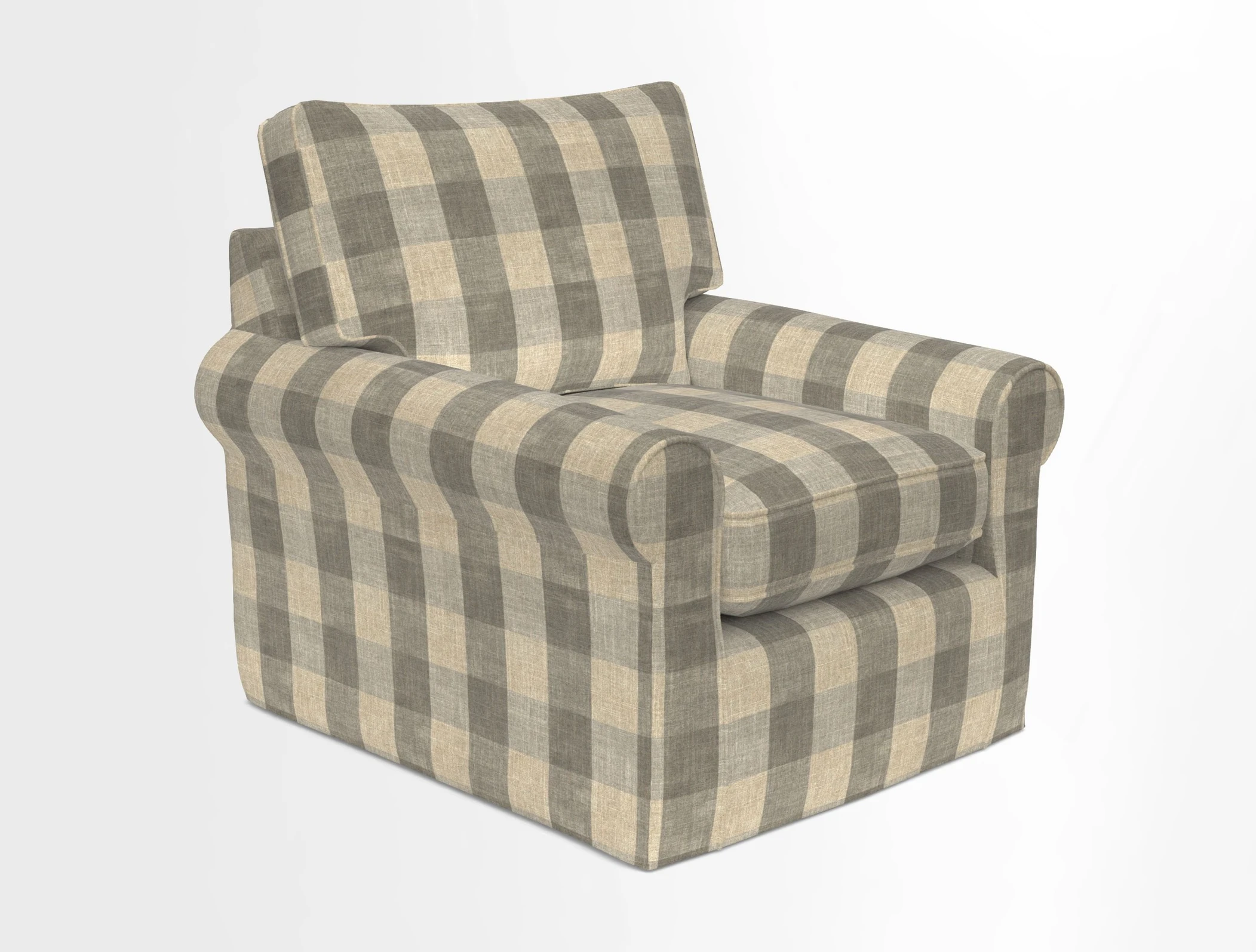 Bignor Chair in Two Tone Plain Biscuit. Loose cover option available