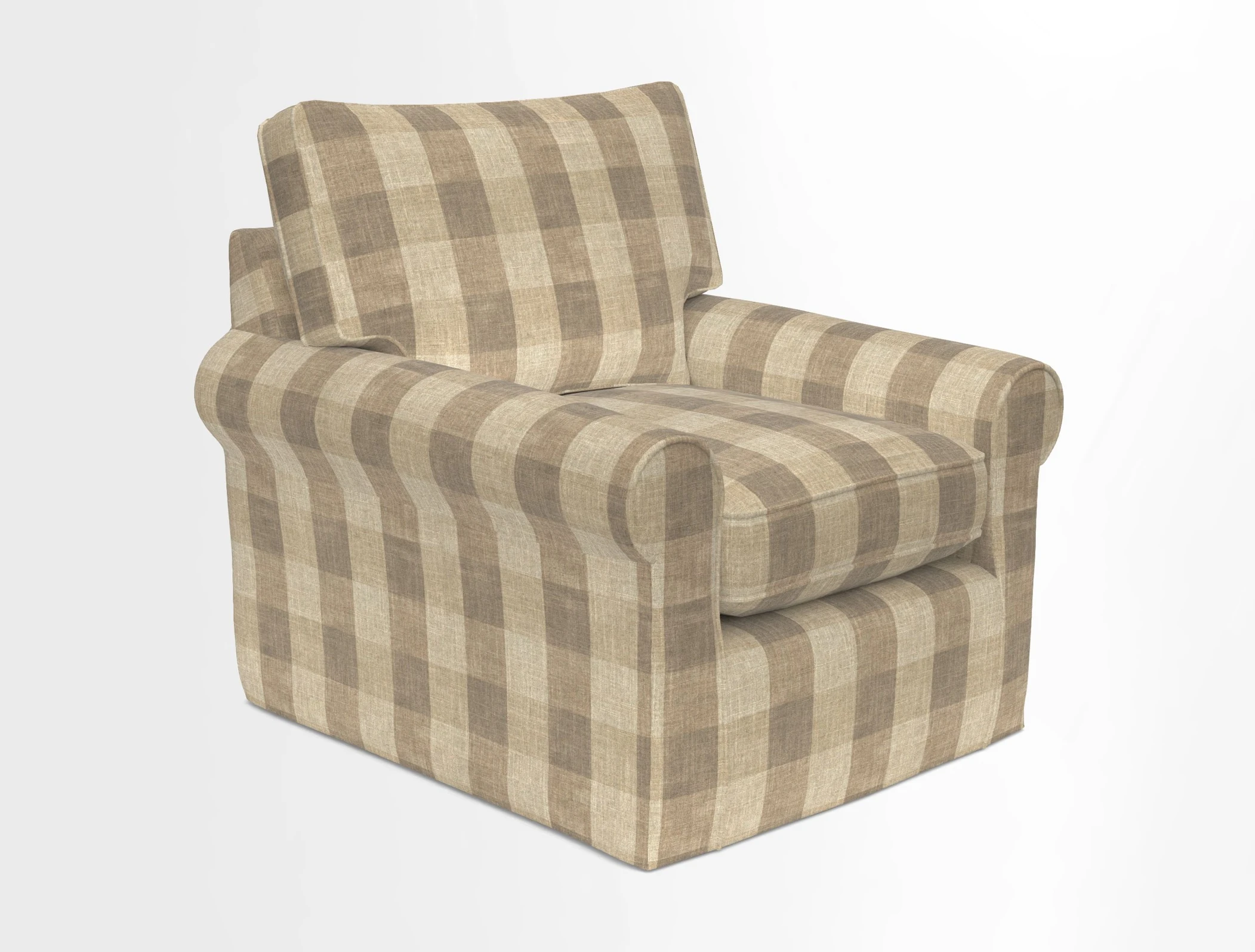 Bignor Chair in Two Tone Plain Biscuit. Loose cover option available