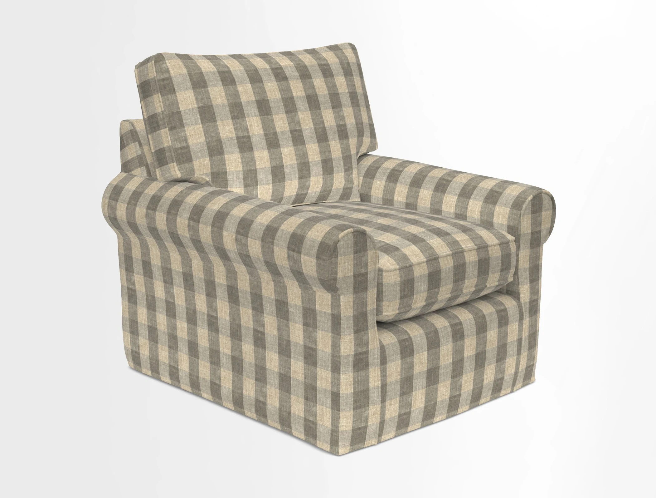 Bignor Chair in Two Tone Plain Biscuit. Loose cover option available