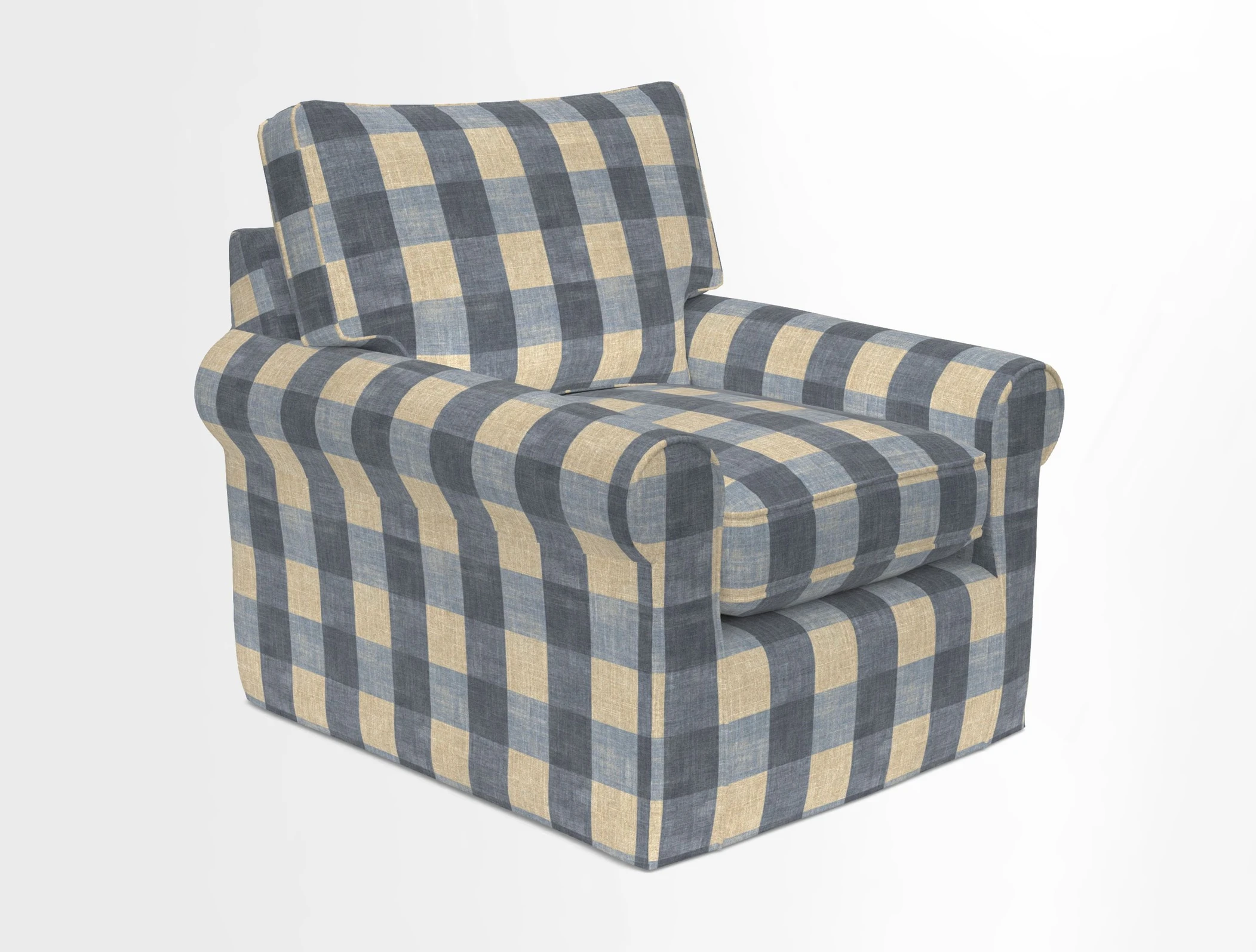 Bignor Chair in Two Tone Plain Biscuit. Loose cover option available