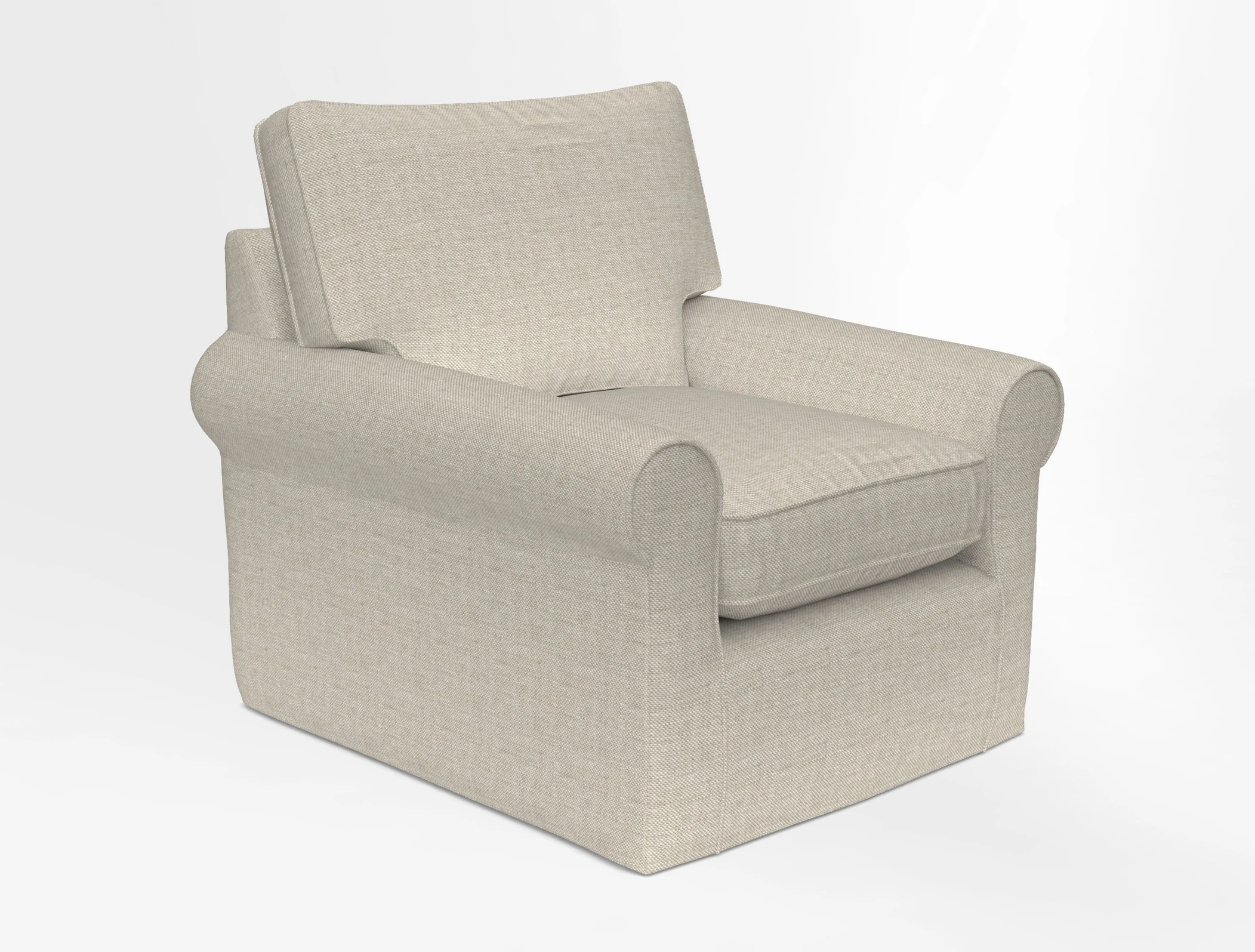 Bignor Chair in Two Tone Plain Biscuit. Loose cover option available