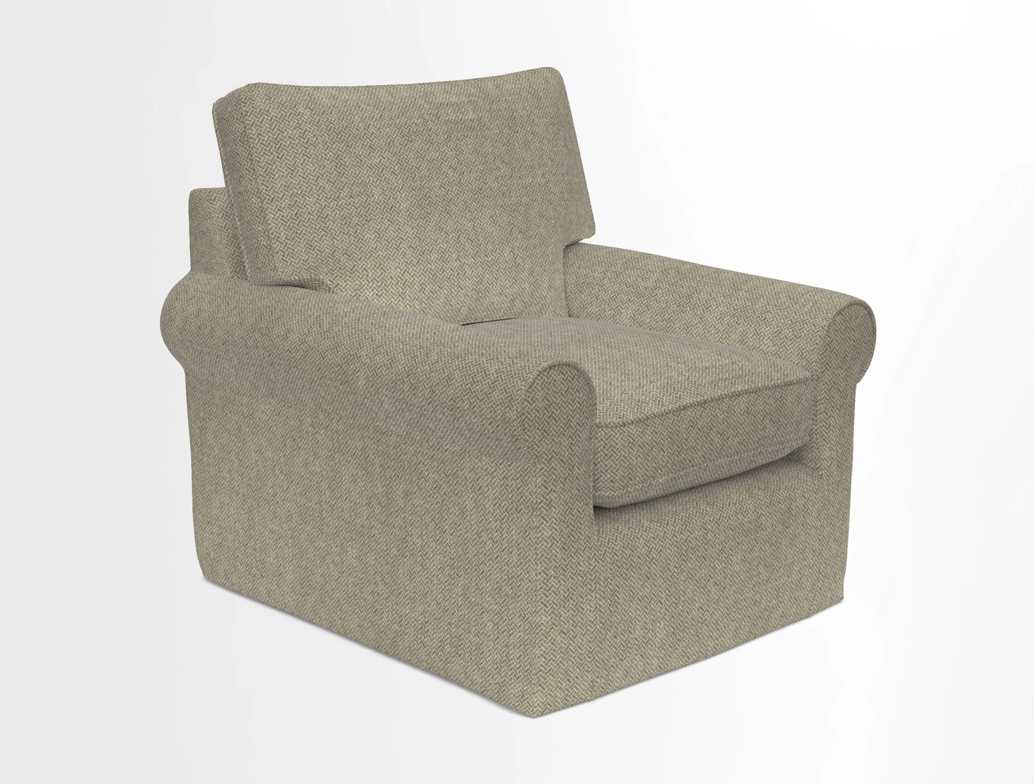 Bignor Chair in Two Tone Plain Biscuit. Loose cover option available