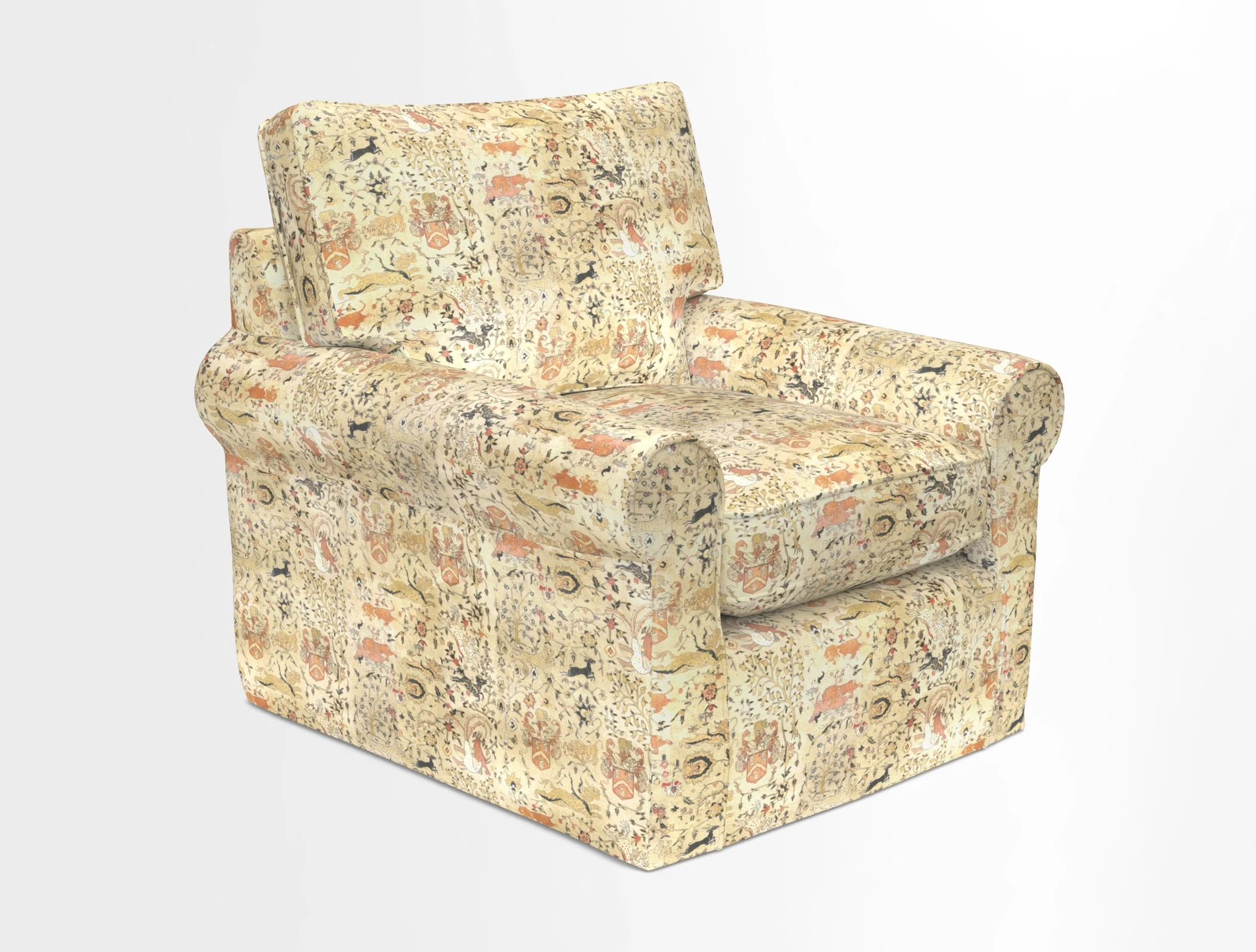 Bignor Chair in Two Tone Plain Biscuit. Loose cover option available