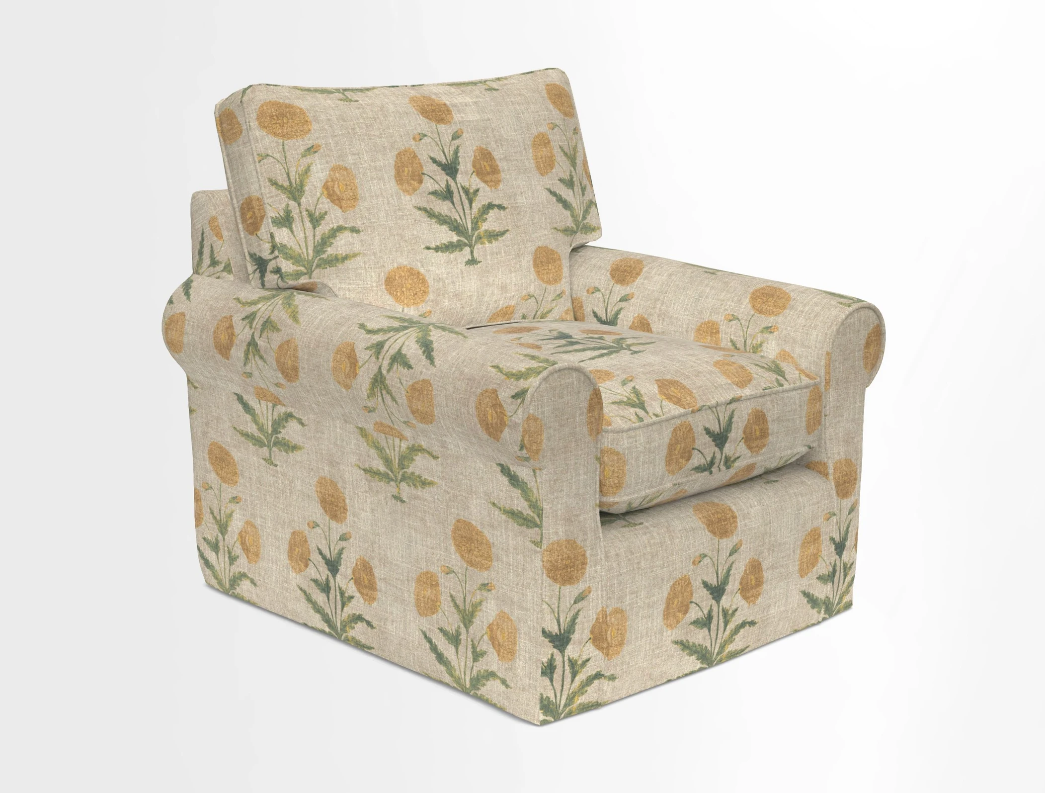 Bignor Chair in Two Tone Plain Biscuit. Loose cover option available
