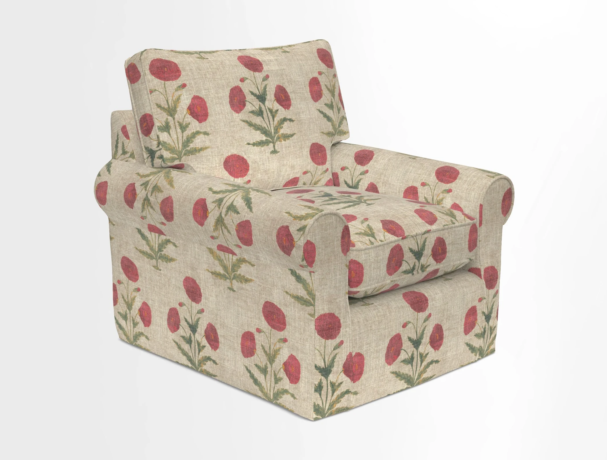 Bignor Chair in Two Tone Plain Biscuit. Loose cover option available