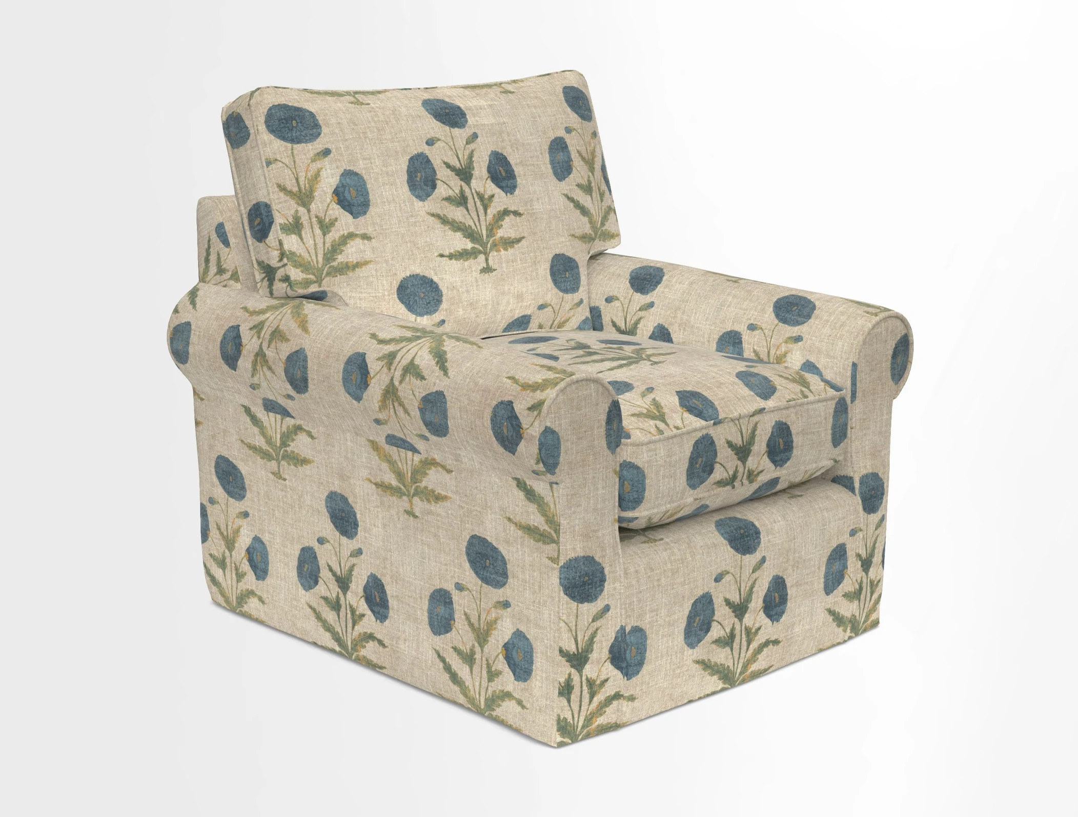 Bignor Chair in Two Tone Plain Biscuit. Loose cover option available