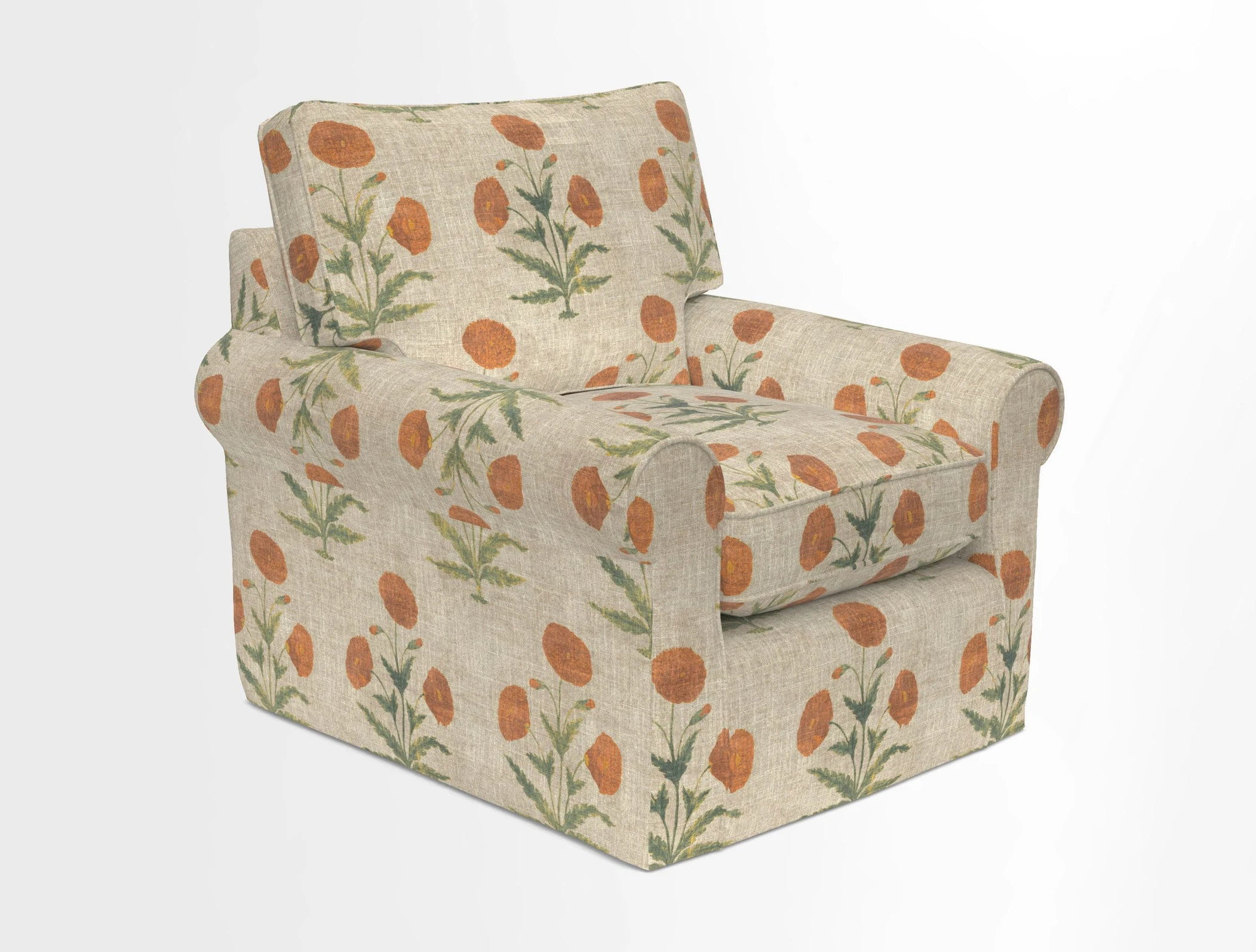 Bignor Chair in Two Tone Plain Biscuit. Loose cover option available