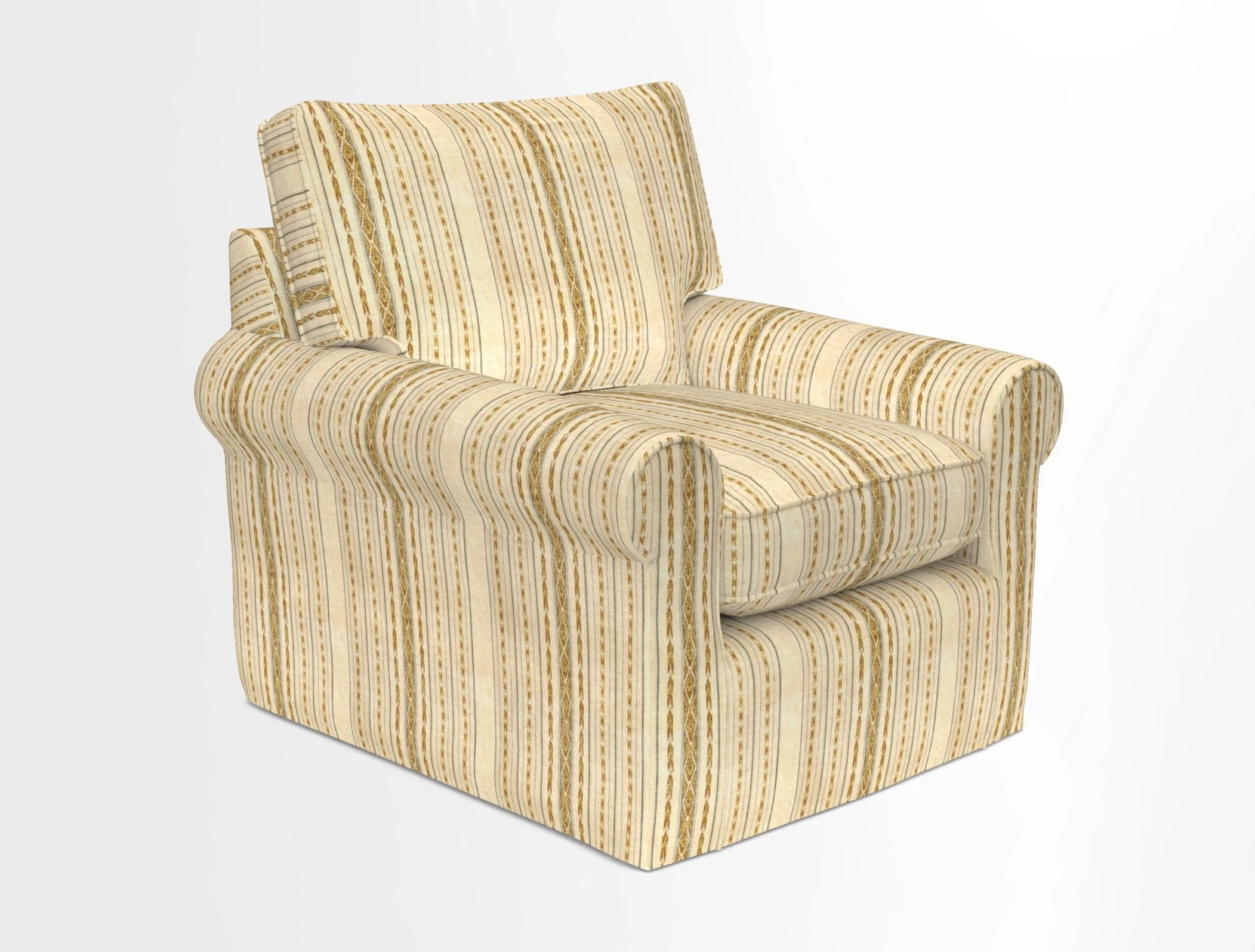Bignor Chair in Two Tone Plain Biscuit. Loose cover option available