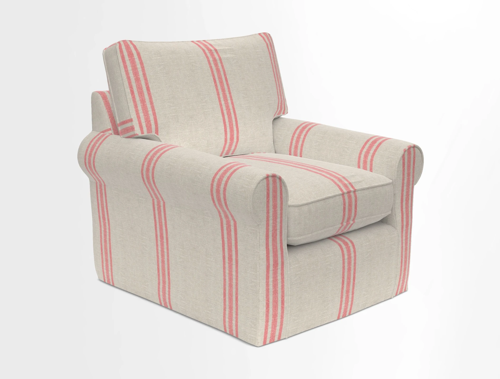 Bignor Chair in Two Tone Plain Biscuit. Loose cover option available