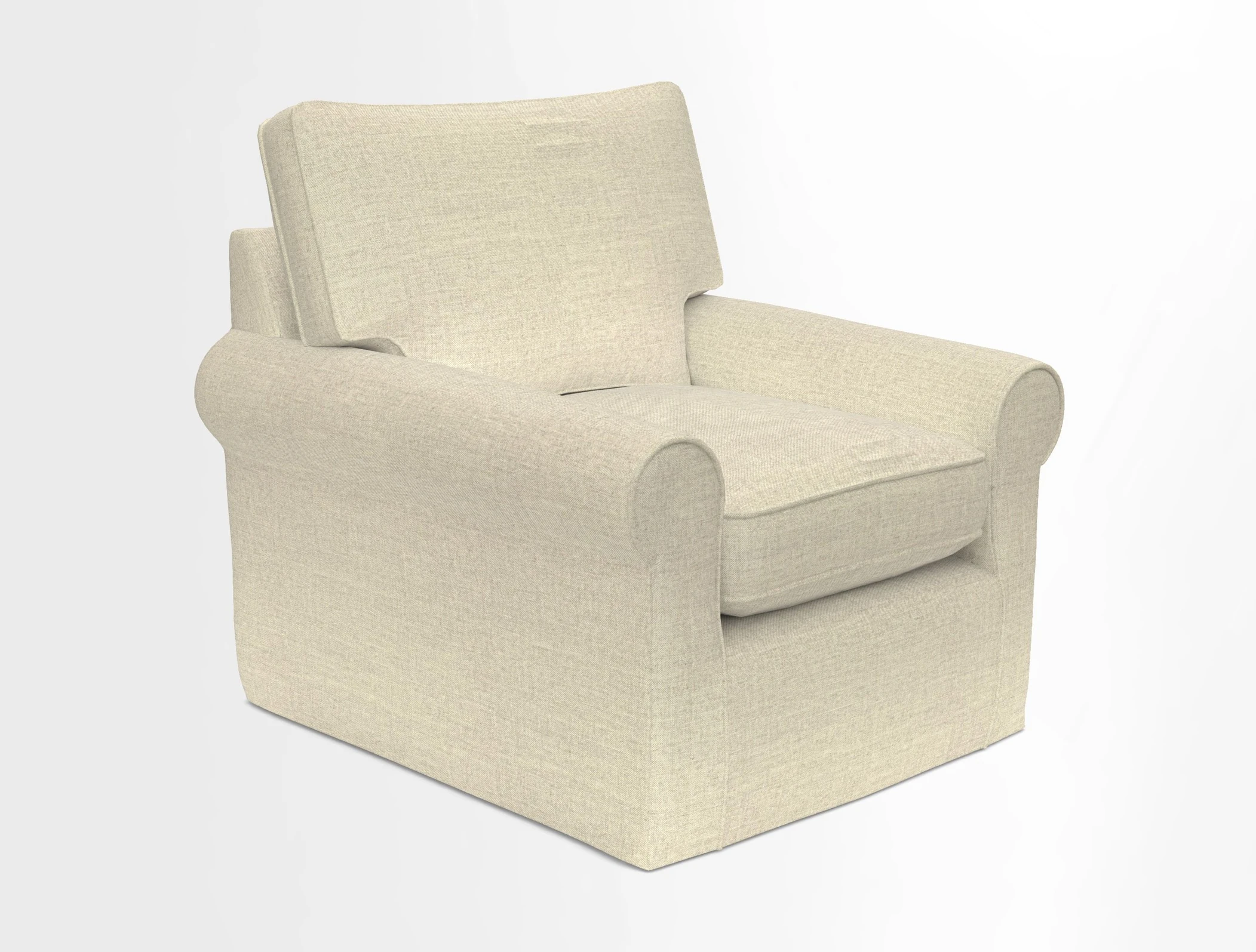 Bignor Chair in Two Tone Plain Biscuit. Loose cover option available