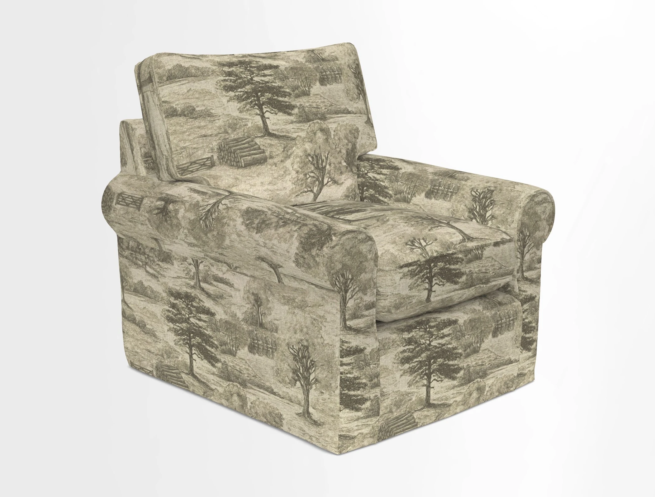 Bignor Chair in Two Tone Plain Biscuit. Loose cover option available