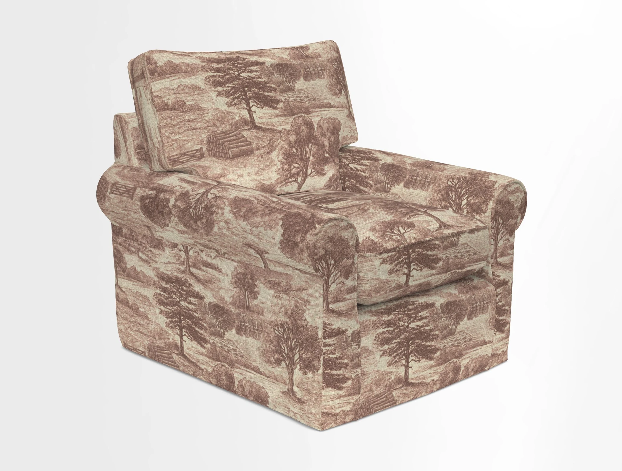 Bignor Chair in Two Tone Plain Biscuit. Loose cover option available