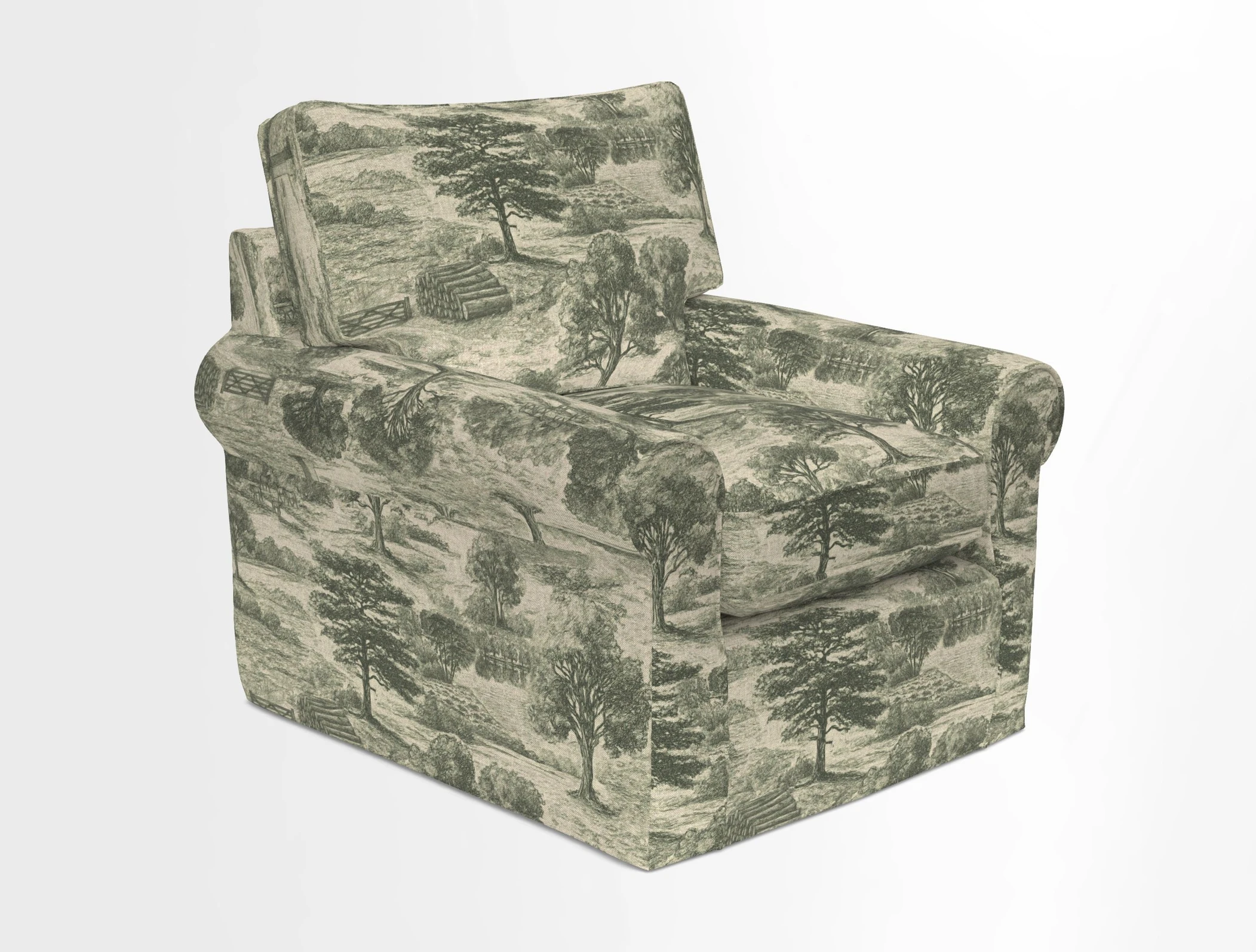 Bignor Chair in Two Tone Plain Biscuit. Loose cover option available