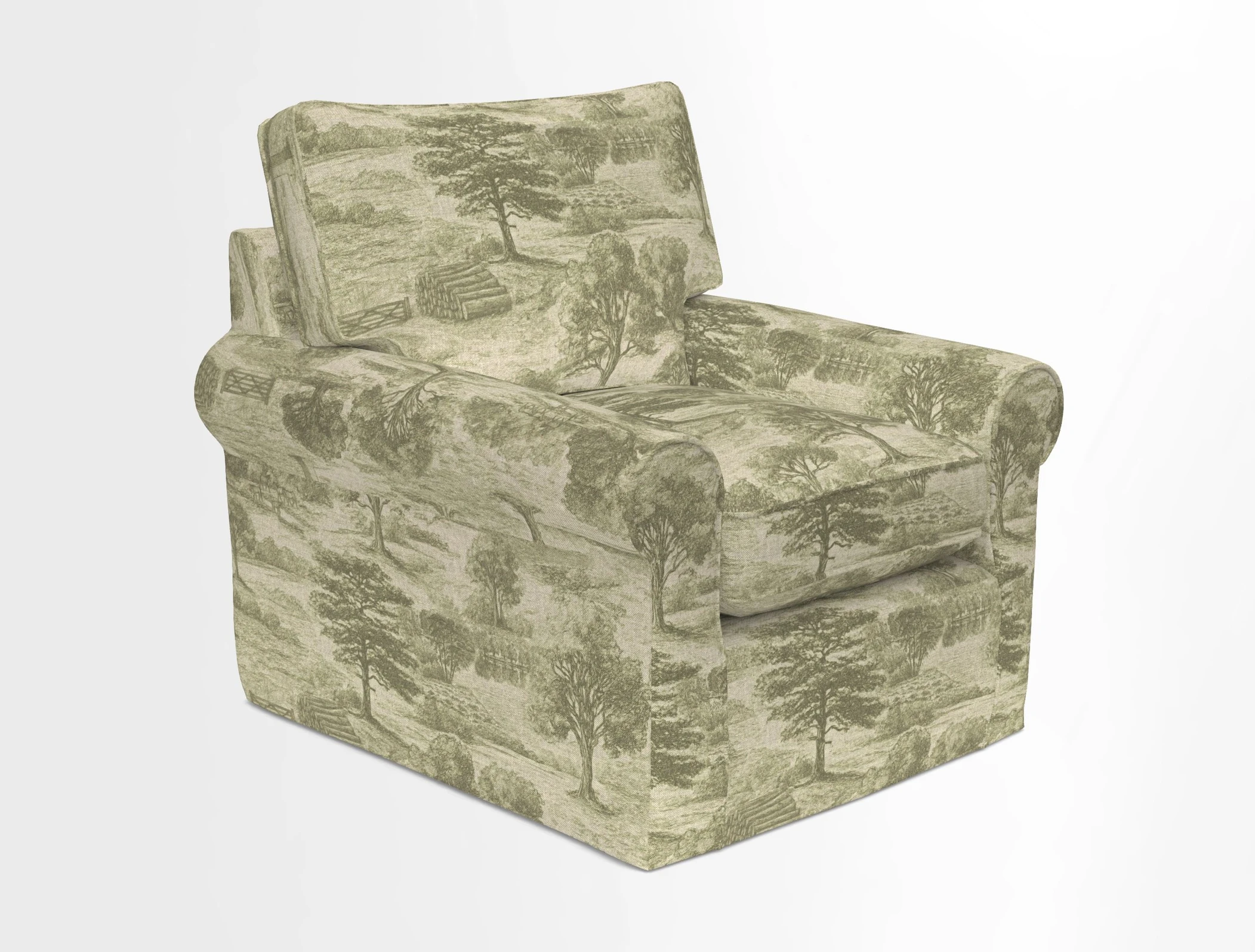 Bignor Chair in Two Tone Plain Biscuit. Loose cover option available