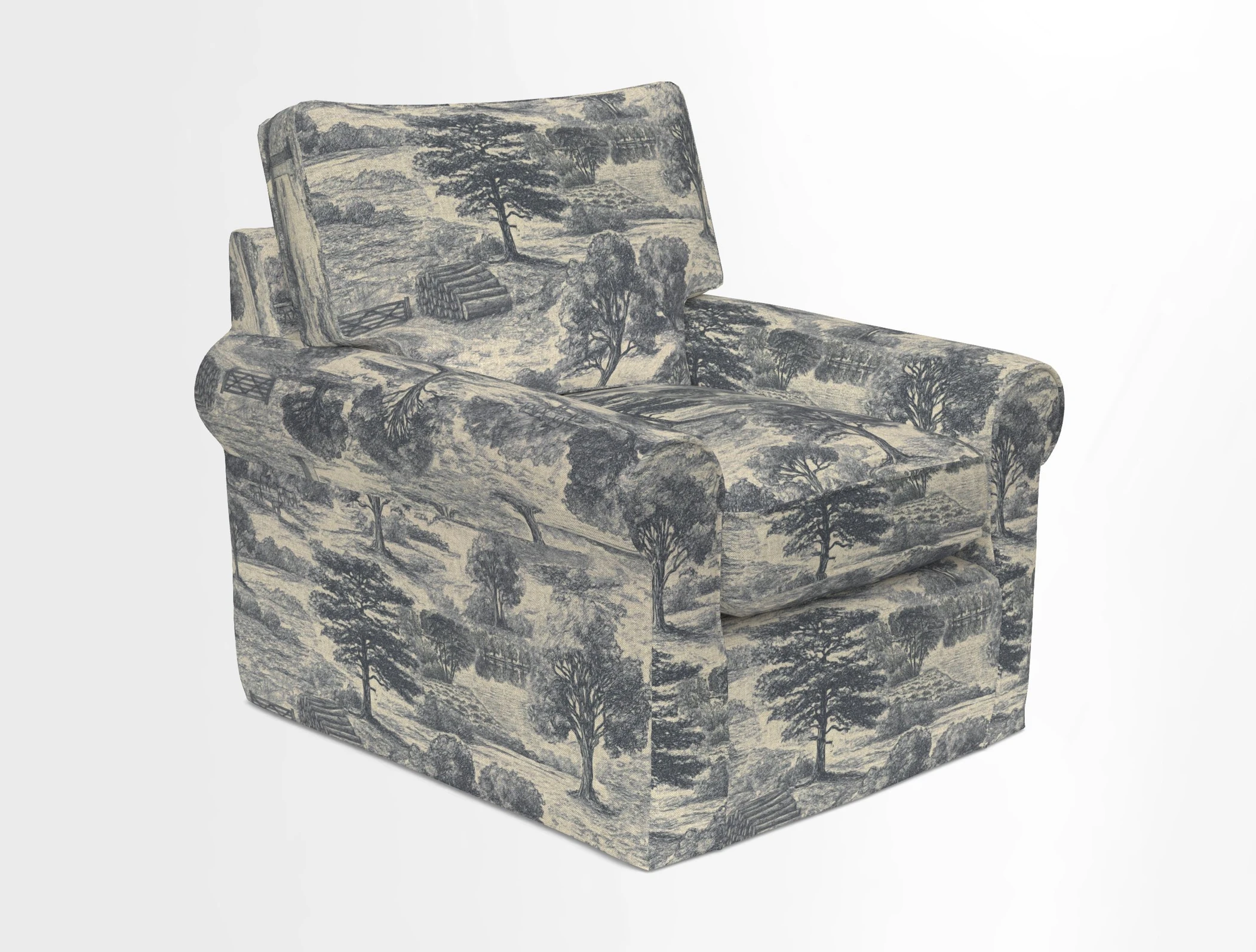 Bignor Chair in Two Tone Plain Biscuit. Loose cover option available