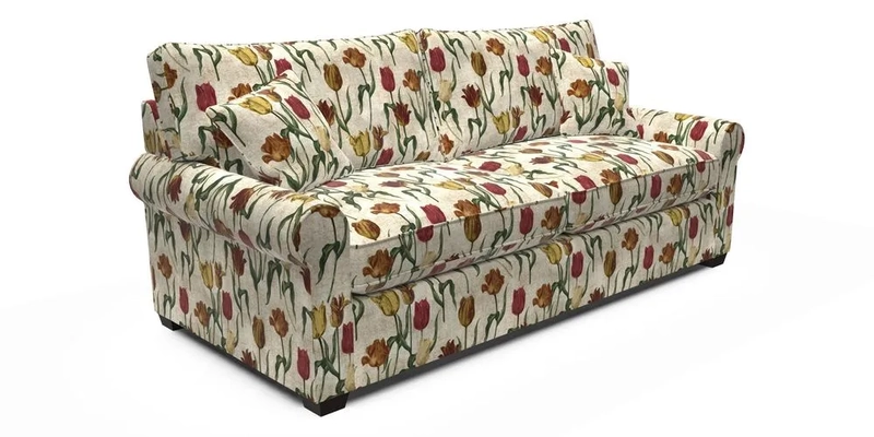 Bignor 3 Seater Sofa in V&A Drawn From Nature Oak Tree Gold