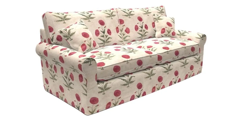 Bignor 3 Seater Sofa in V&A Drawn From Nature Oak Tree Gold. Loose cover option available